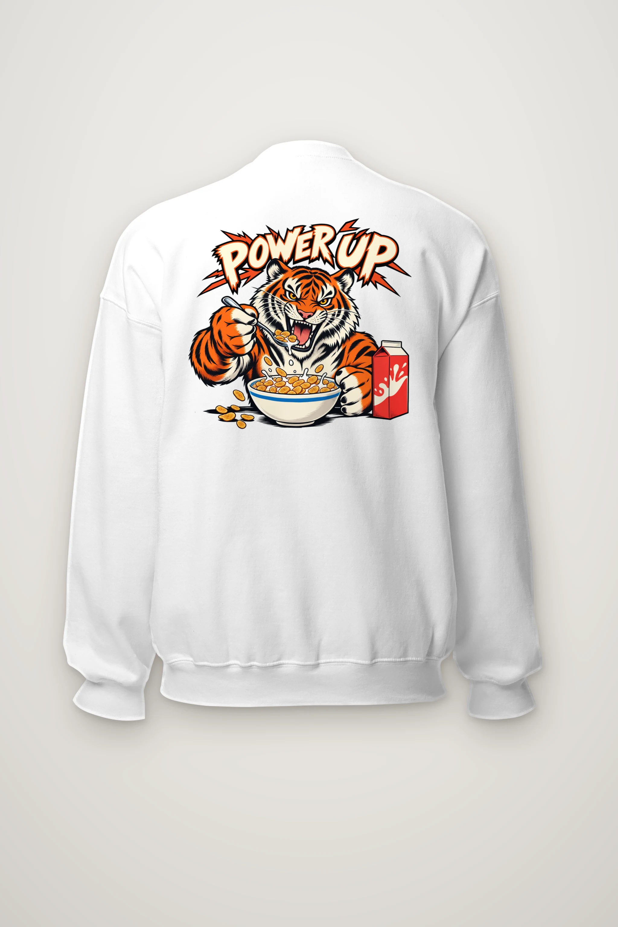 "Power Up Tiger" Heavy Blend Unisex Crewneck Sweatshirt