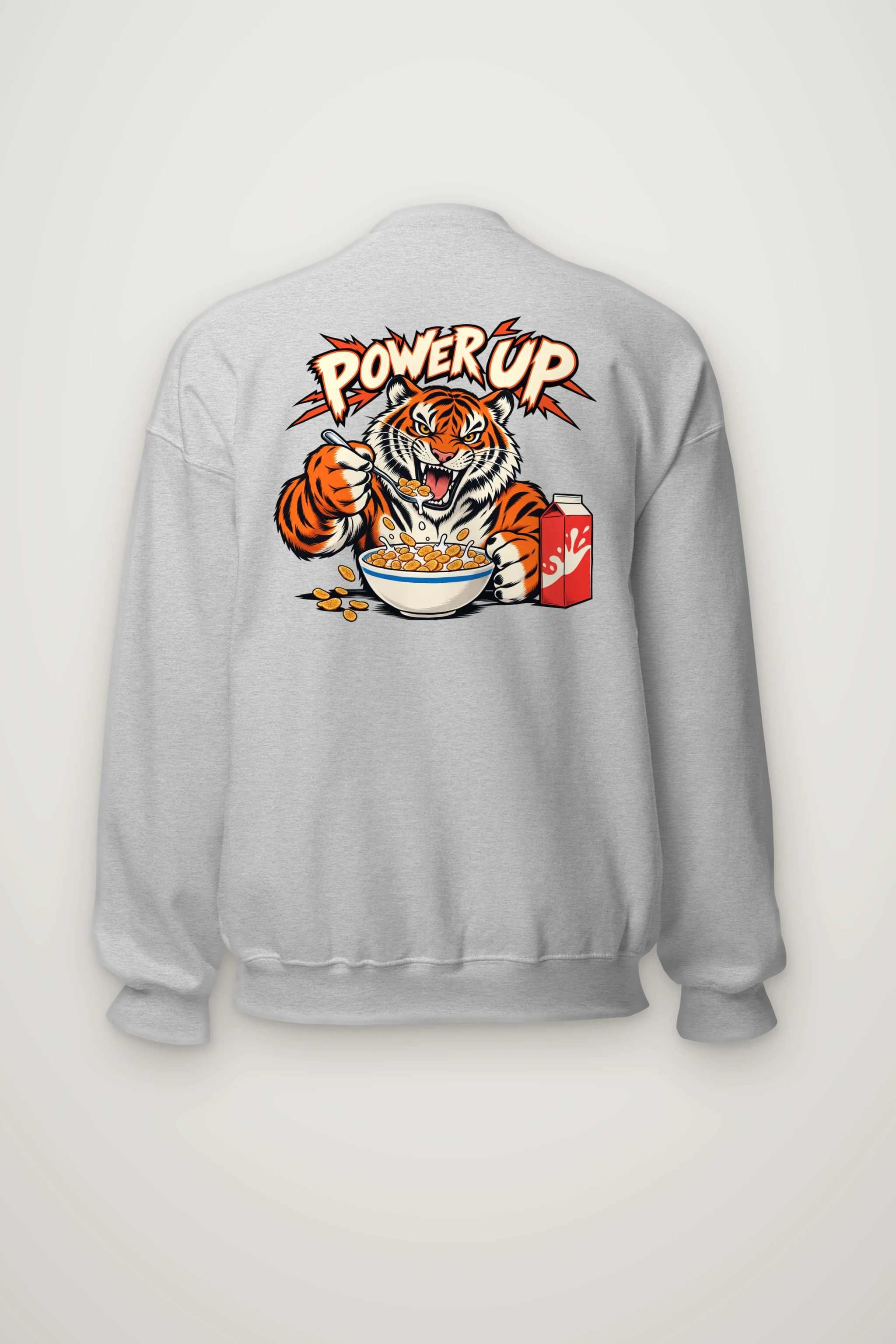 "Power Up Tiger" Heavy Blend Unisex Crewneck Sweatshirt