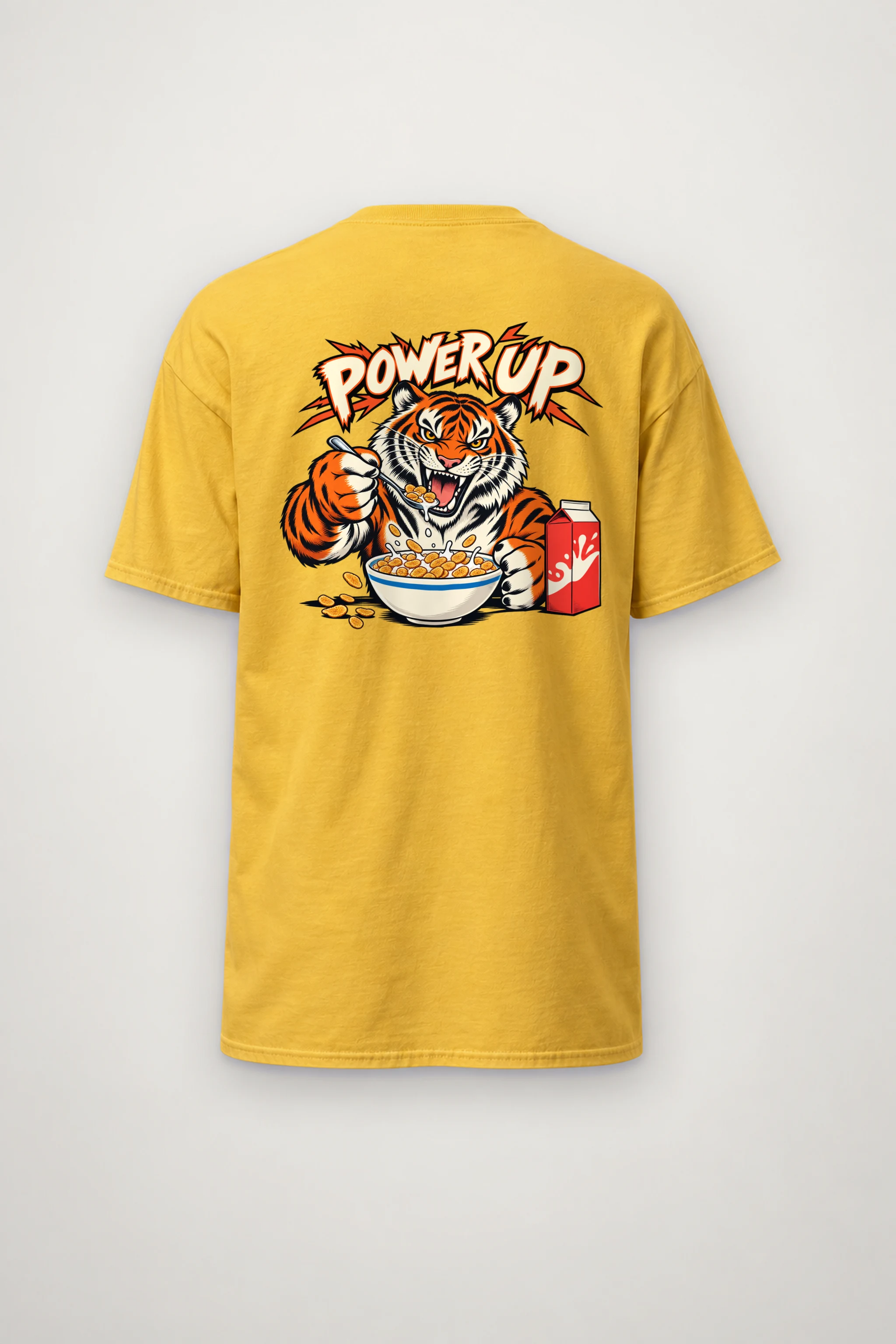 "Power Up Tiger" Heavyweight Unisex Crewneck T-shirt