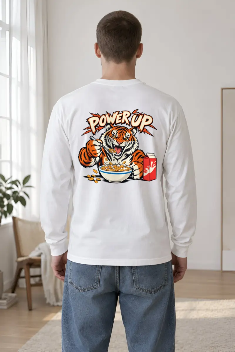 "Power Up Tiger" Unisex Longsleeve T-shirt