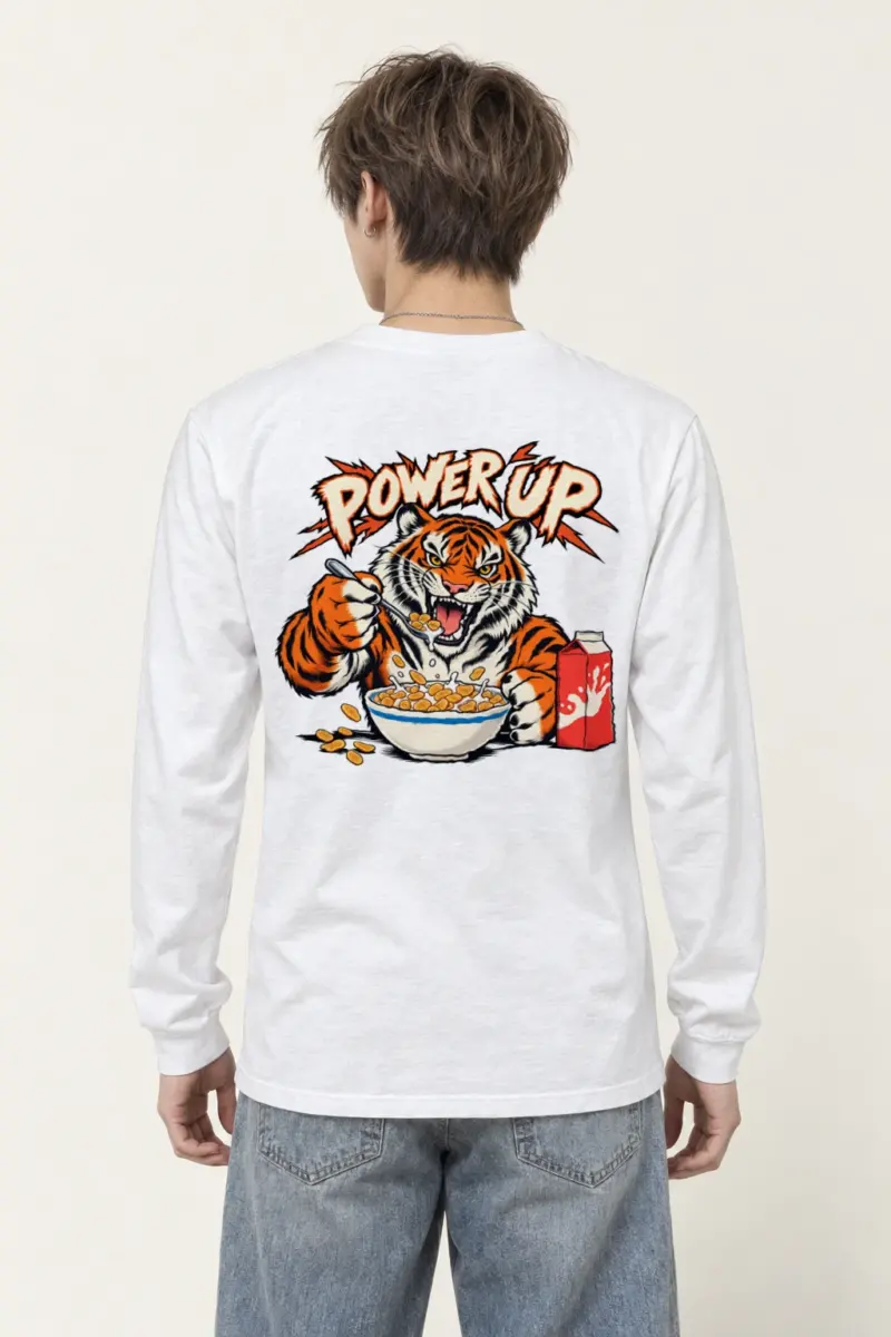 "Power Up Tiger" Unisex Longsleeve T-shirt