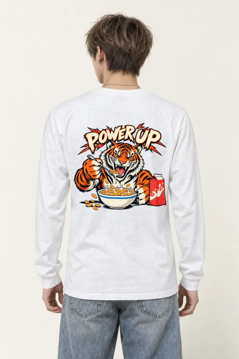 "Power Up Tiger" Unisex Longsleeve T-shirt