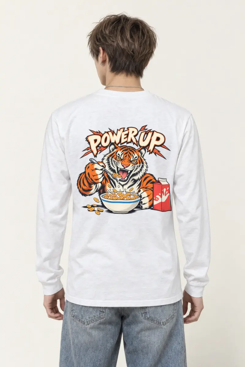 "Power Up Tiger" Unisex Longsleeve T-shirt