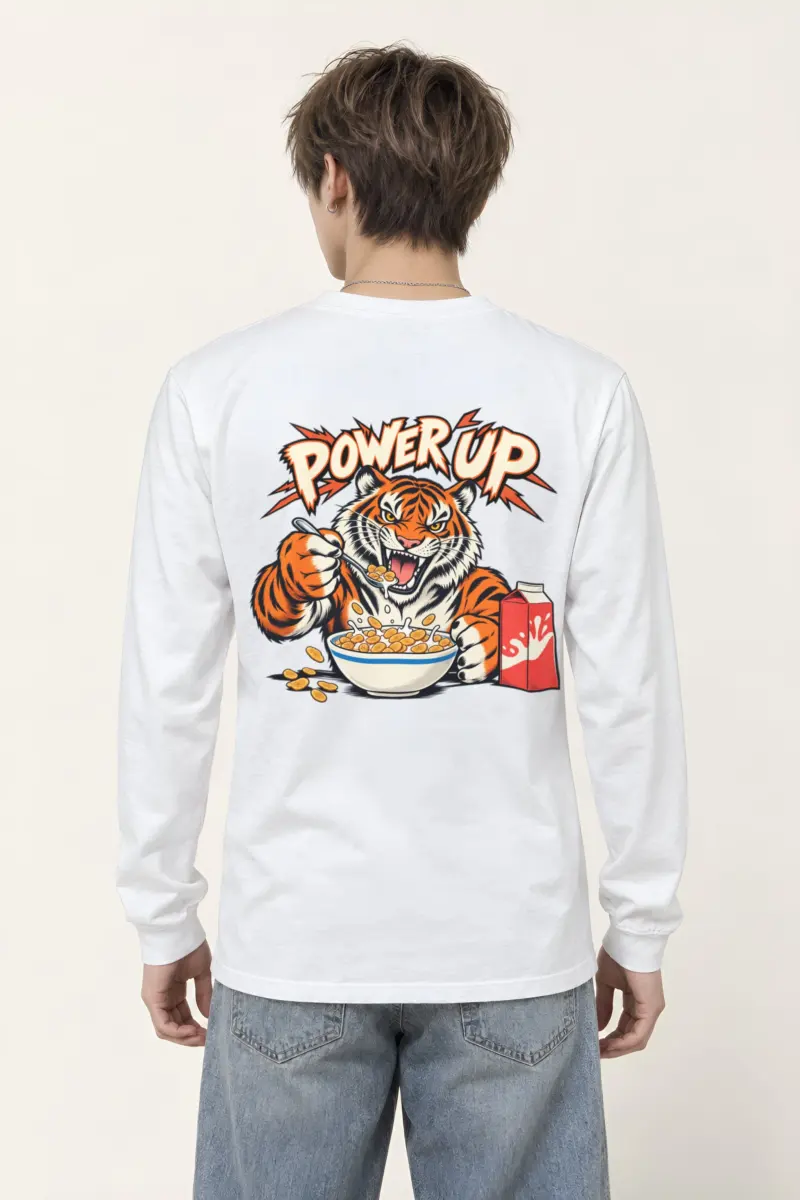 "Power Up Tiger" Unisex Longsleeve T-shirt