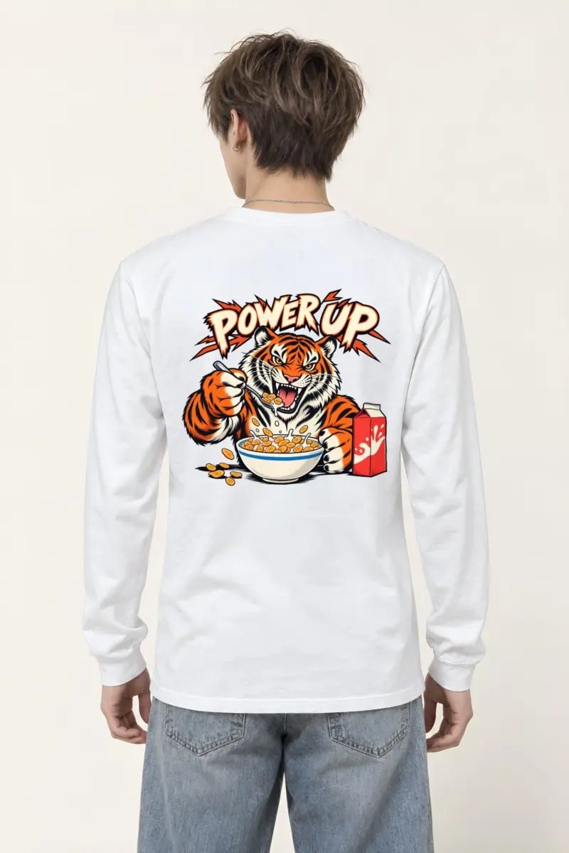 "Power Up Tiger" Unisex Longsleeve T-shirt