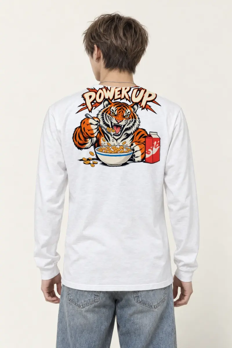 "Power Up Tiger" Unisex Longsleeve T-shirt