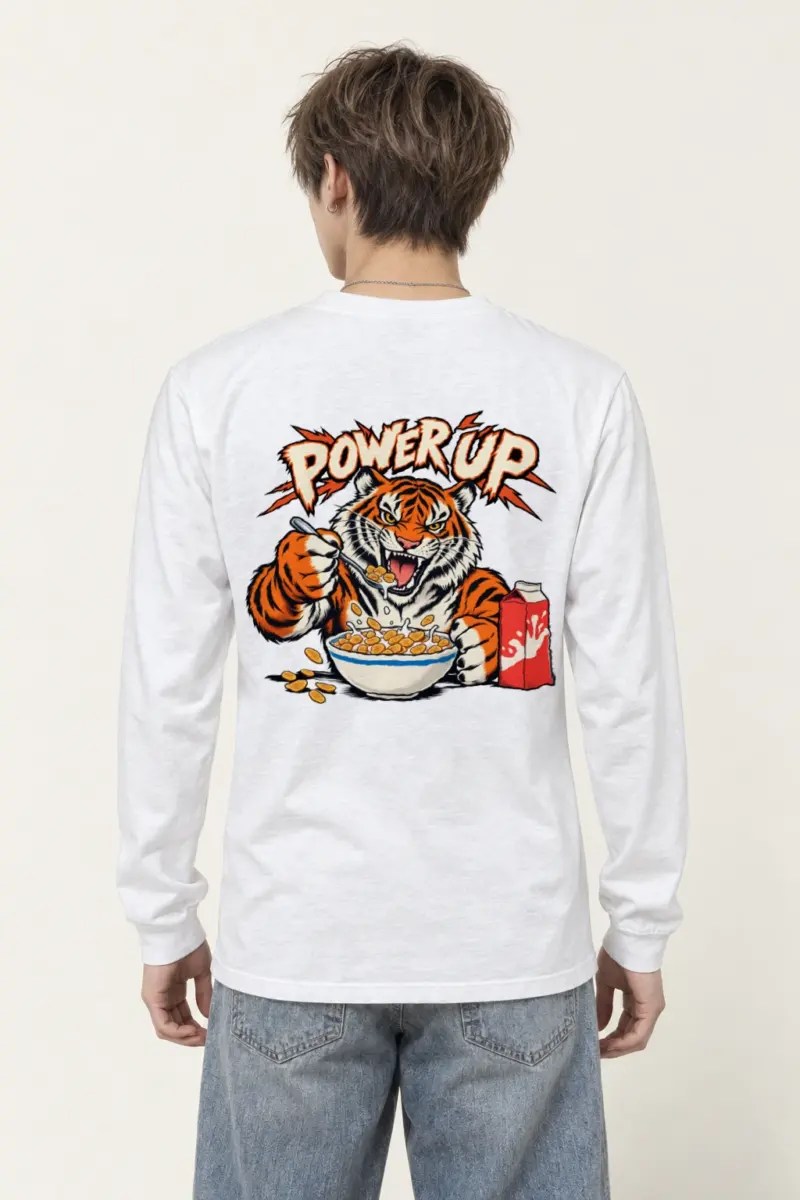 "Power Up Tiger" Unisex Longsleeve T-shirt