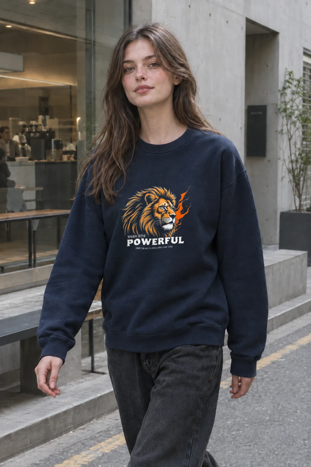 "Powerful Lion" Heavy Blend Unisex Crewneck Sweatshirt | Gildan 18000
