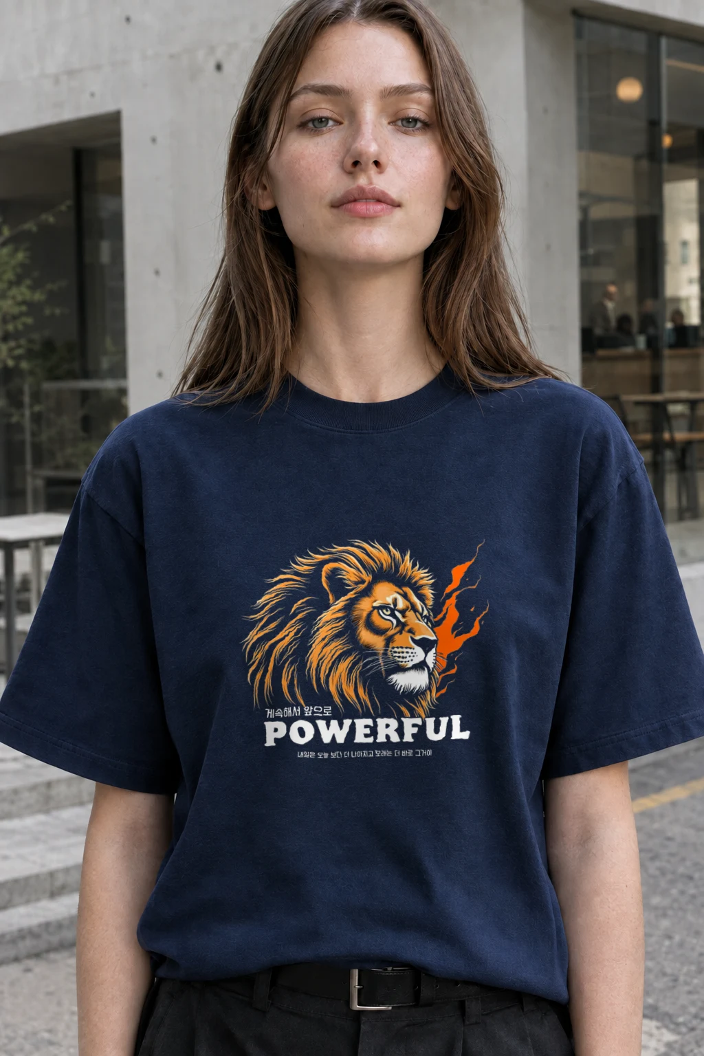 "Powerful Lion" Heavyweight Unisex Crewneck T-shirt | Gildan 5000