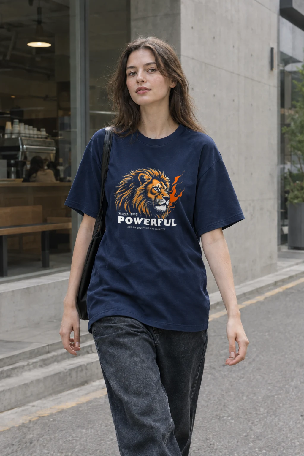 "Powerful Lion" Heavyweight Unisex Crewneck T-shirt | Gildan 5000