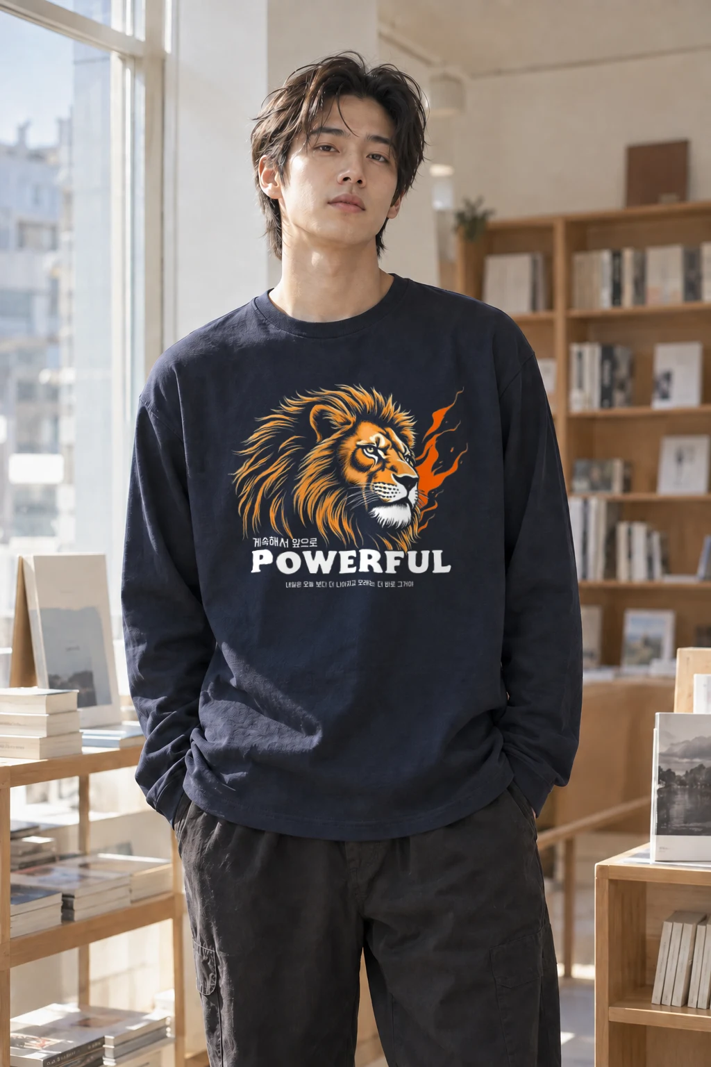 "Powerful Lion" Unisex Longsleeve T-shirt | Gildan 2400