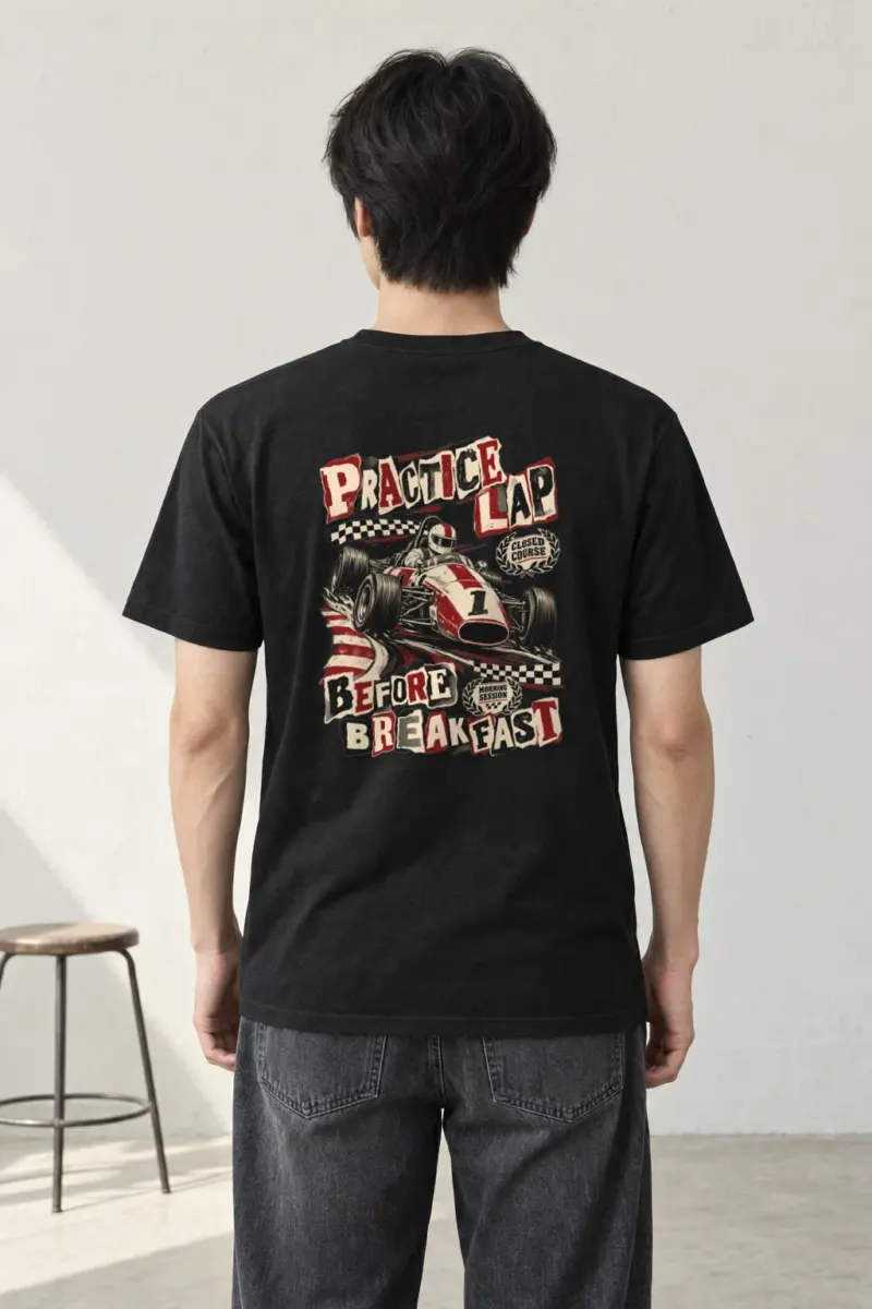 "Practice Lap Before Breakfast" Heavyweight Unisex Crewneck T-shirt