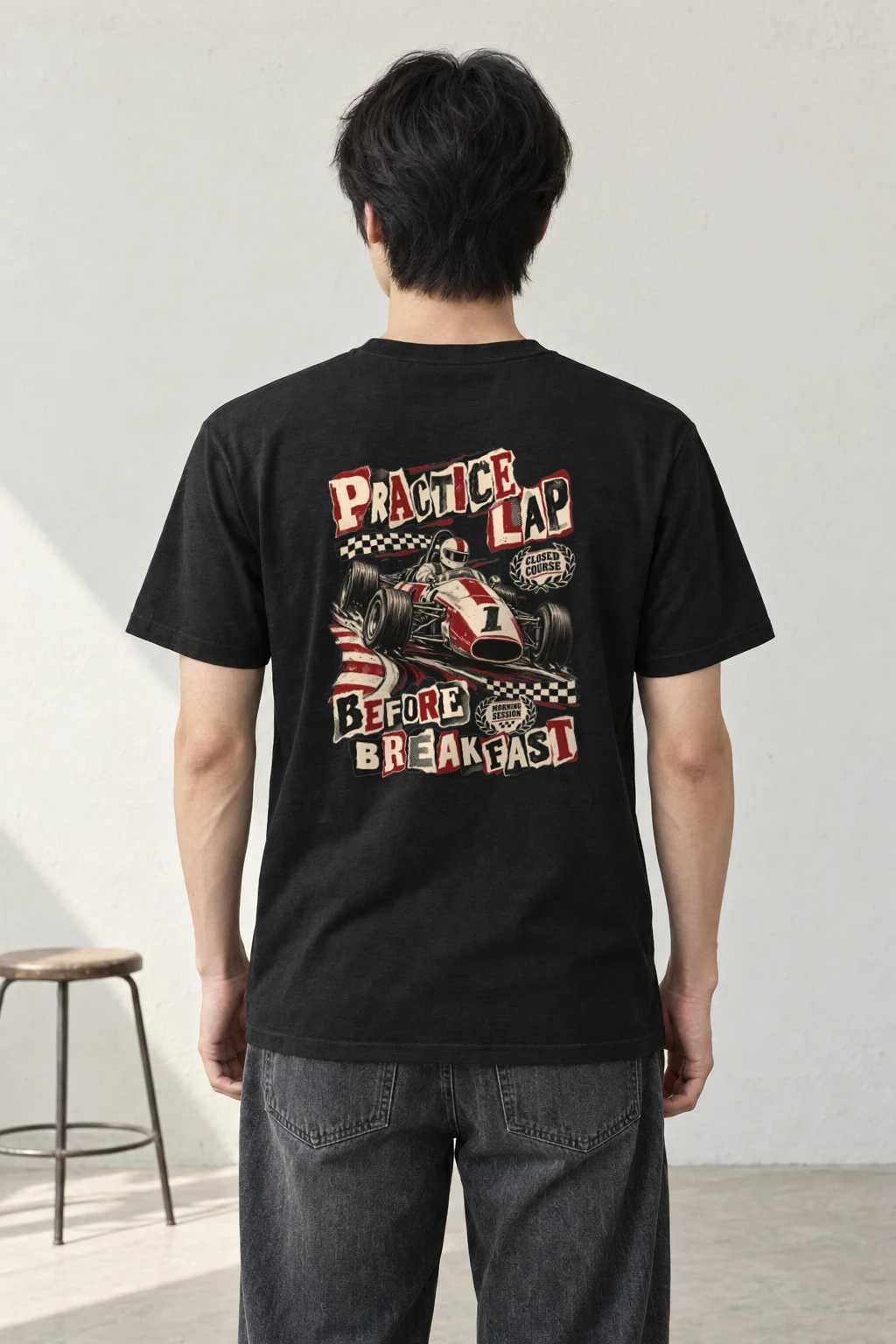 "Practice Lap Before Breakfast" Heavyweight Unisex Crewneck T-shirt