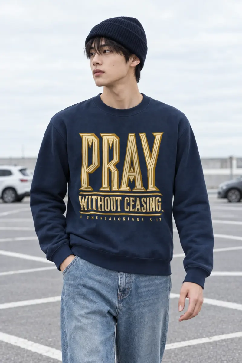 "Pray Without Ceasing" Heavy Blend Unisex Crewneck Sweatshirt