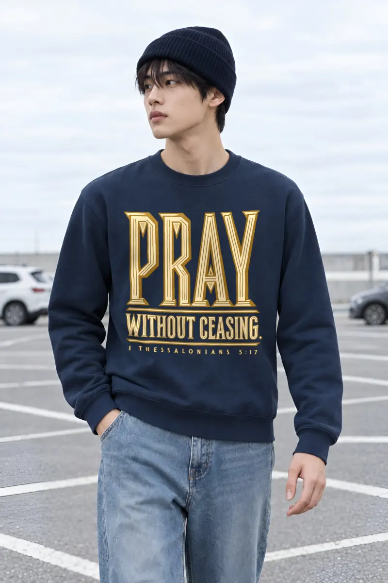 "Pray Without Ceasing" Heavy Blend Unisex Crewneck Sweatshirt
