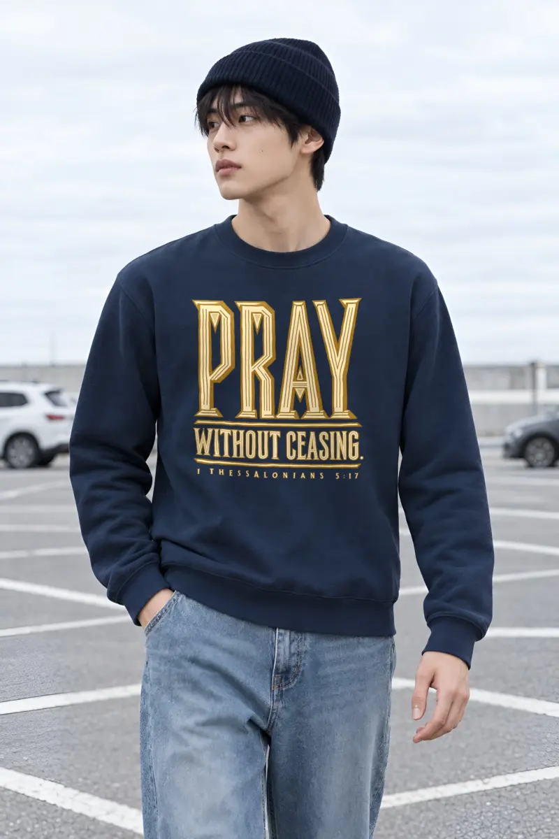 "Pray Without Ceasing" Heavy Blend Unisex Crewneck Sweatshirt