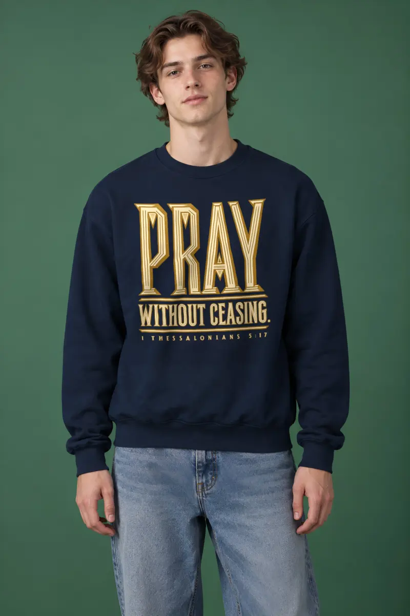 "Pray Without Ceasing" Heavy Blend Unisex Crewneck Sweatshirt