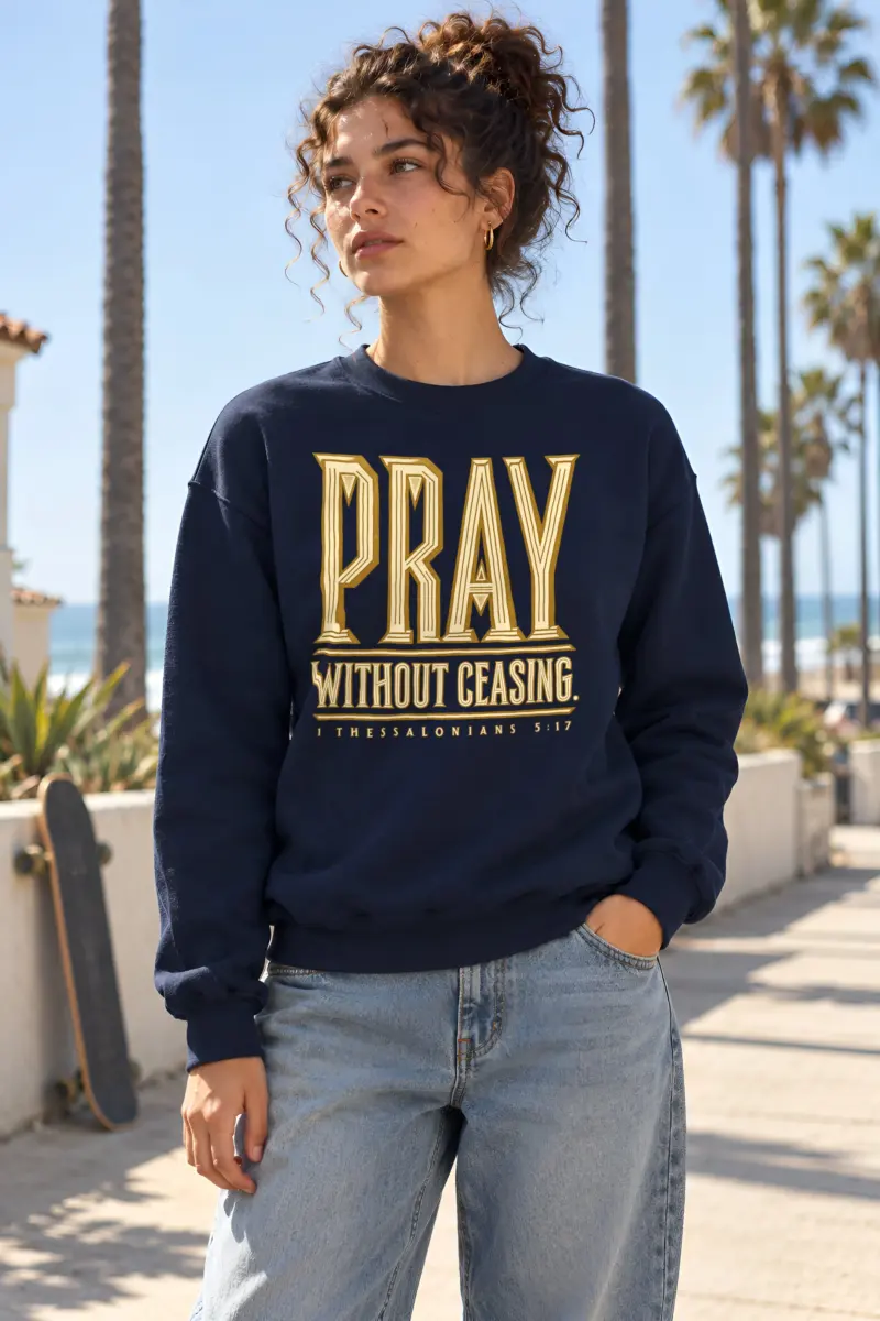 "Pray Without Ceasing" Heavy Blend Unisex Crewneck Sweatshirt