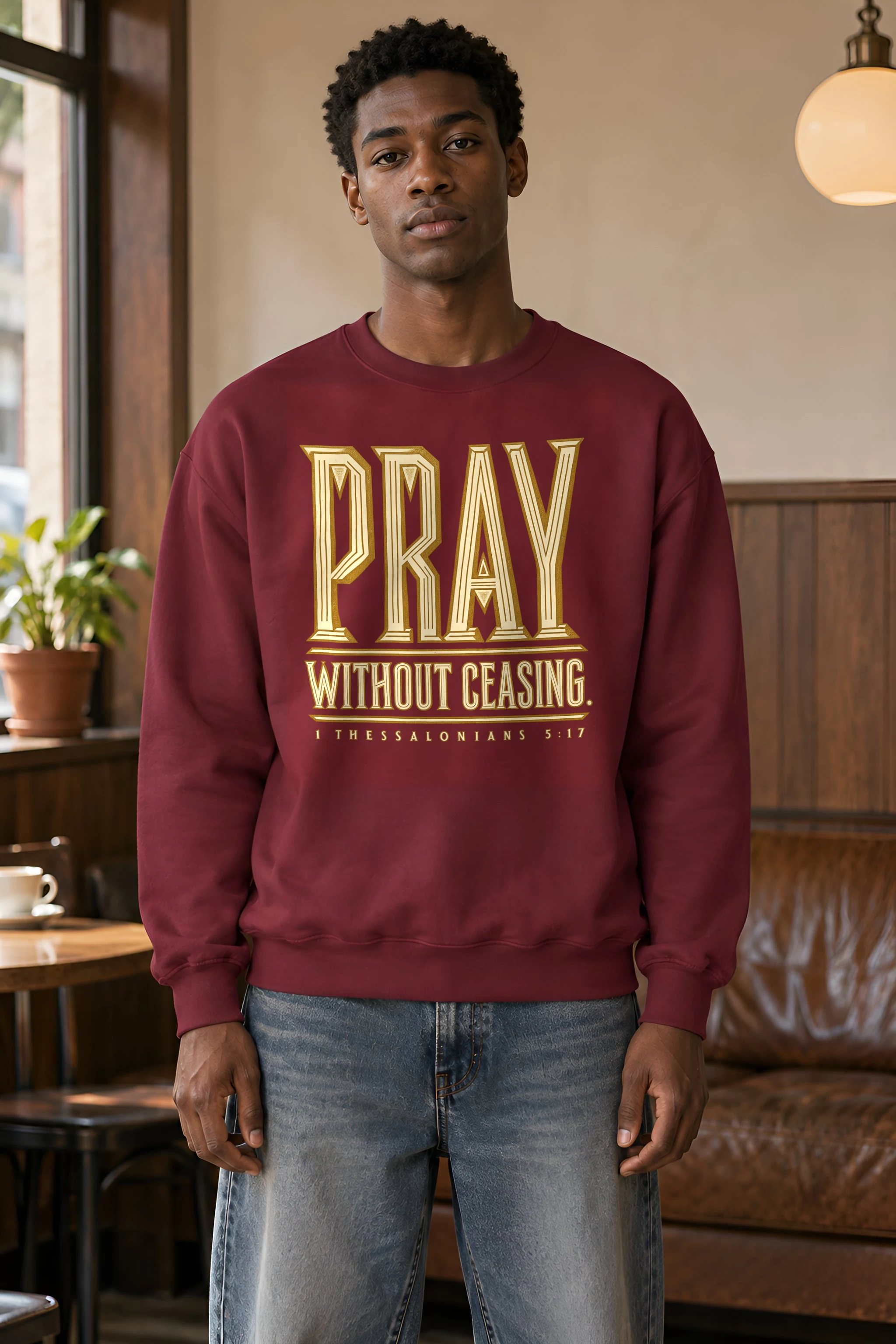 "Pray Without Ceasing" 1 Crewneck Sweatshirt