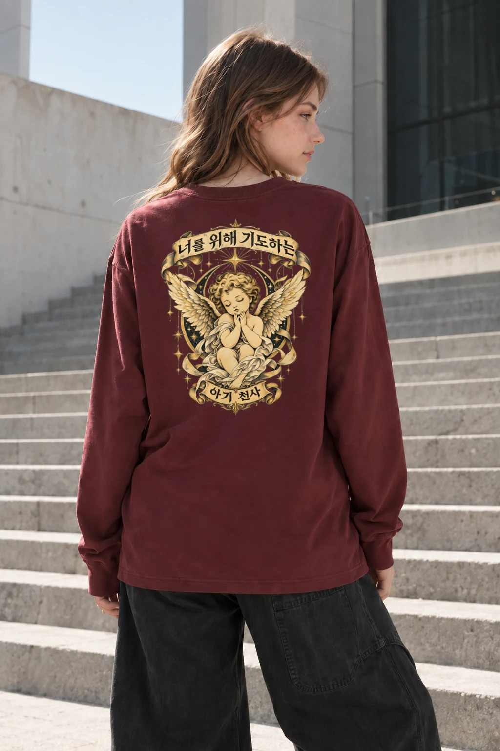 "Praying Baby Angel" Unisex Longsleeve T-shirt | Gildan 2400