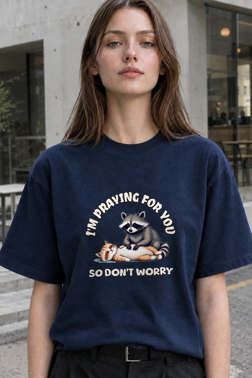 "Praying For You" Heavyweight Unisex Crewneck T-shirt | Gildan 5000