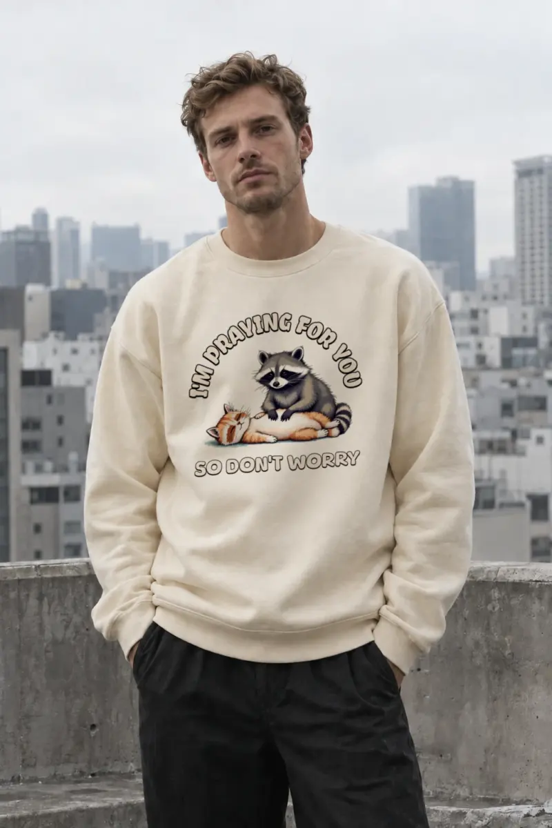 "Praying For You" Unisex Sponge Fleece Crewneck Sweatshirt | Bella + Canvas 3901
