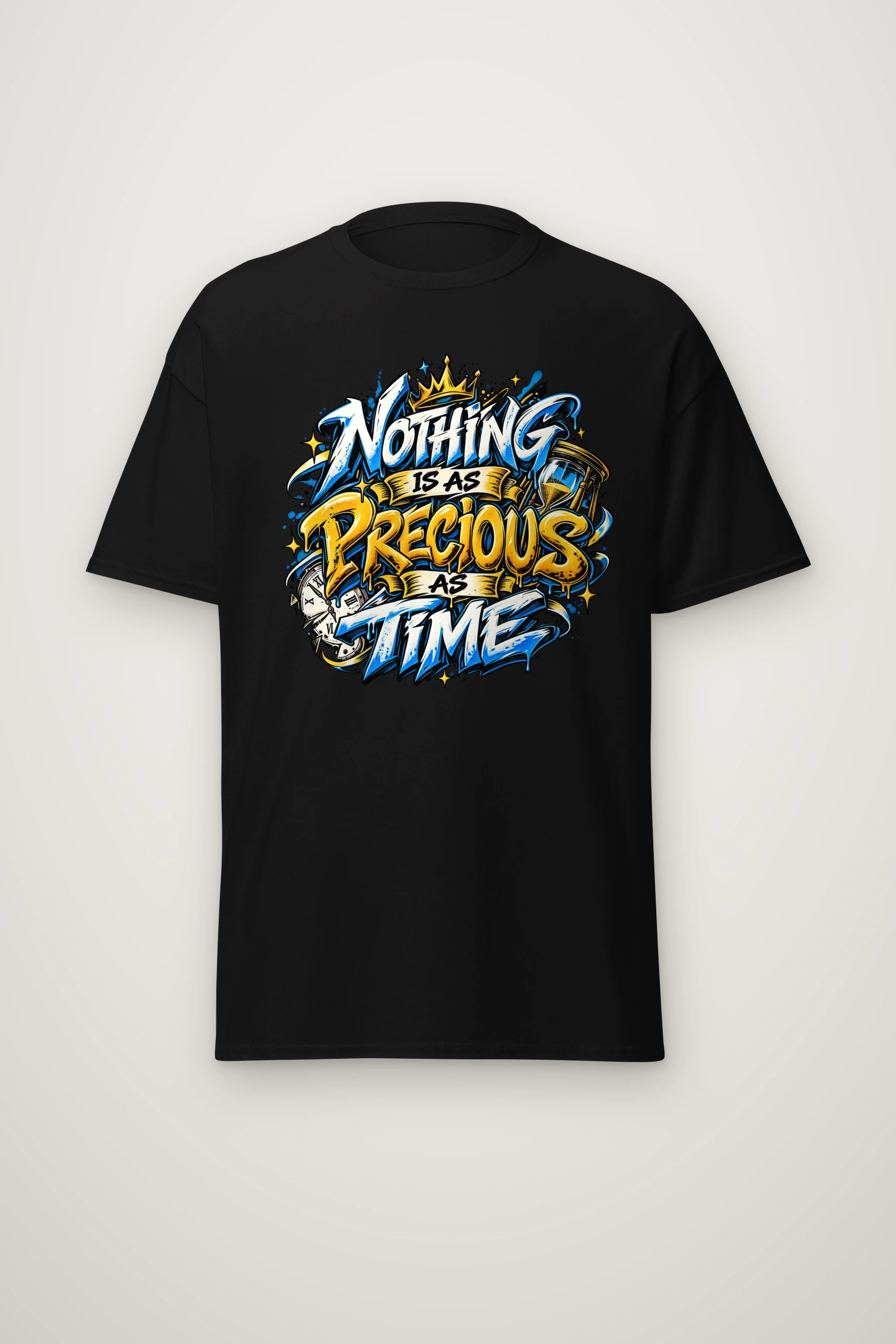 "Gold Hourglass Graffiti" Heavyweight Unisex Crewneck T-shirt
