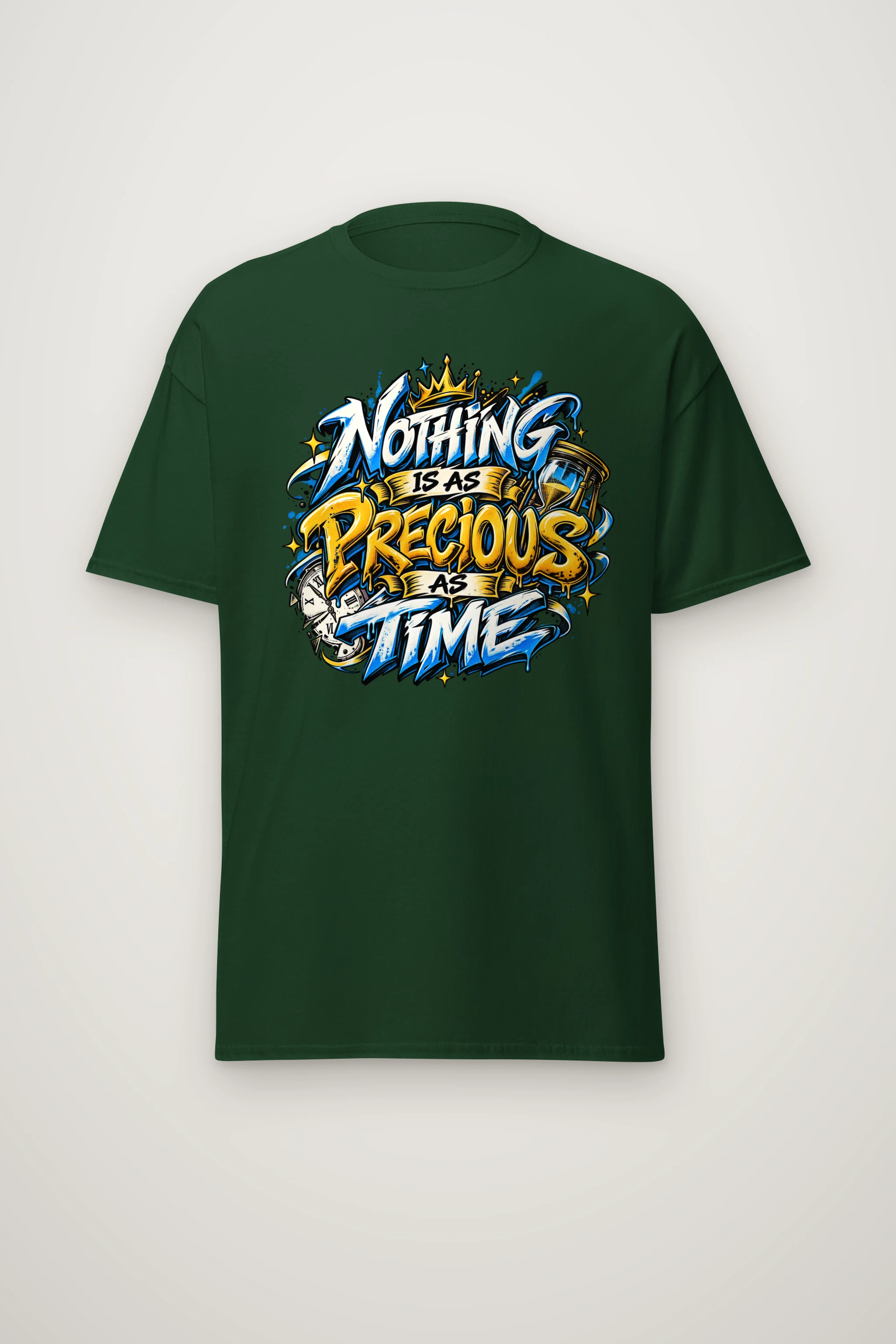 "Gold Hourglass Graffiti" Heavyweight Unisex Crewneck T-shirt