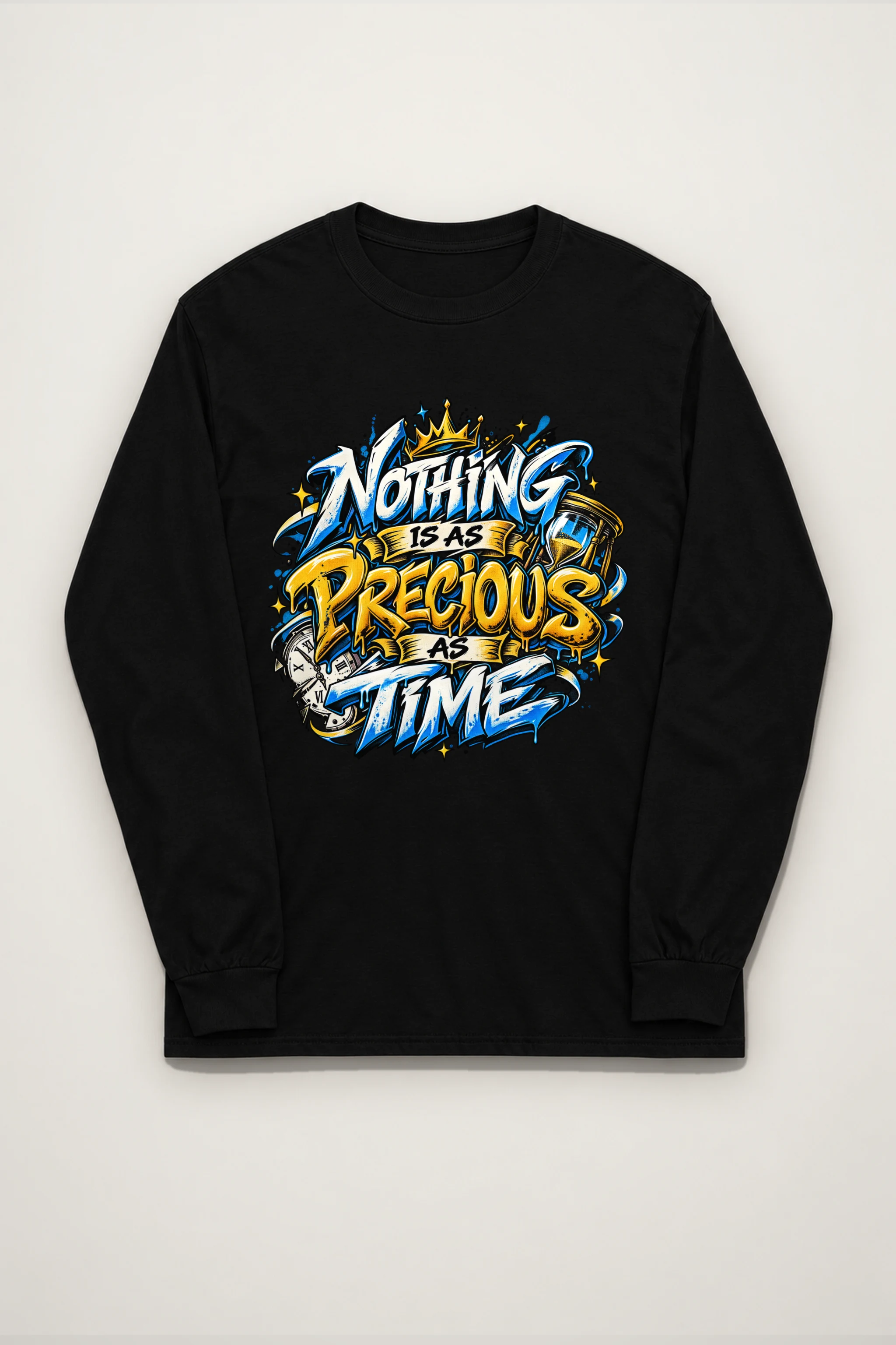 "Crowned Hourglass Graffiti" Unisex Longsleeve T-shirt