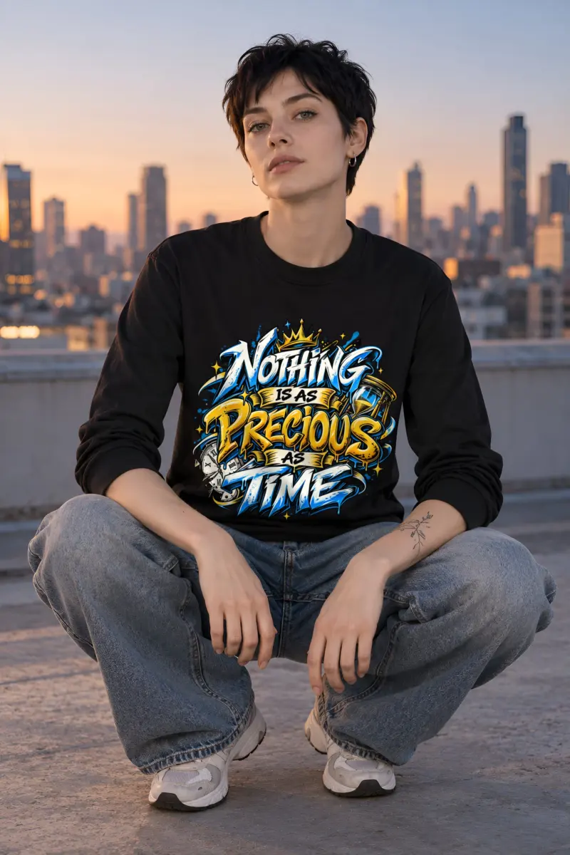 "Crowned Hourglass Graffiti" Unisex Longsleeve T-shirt
