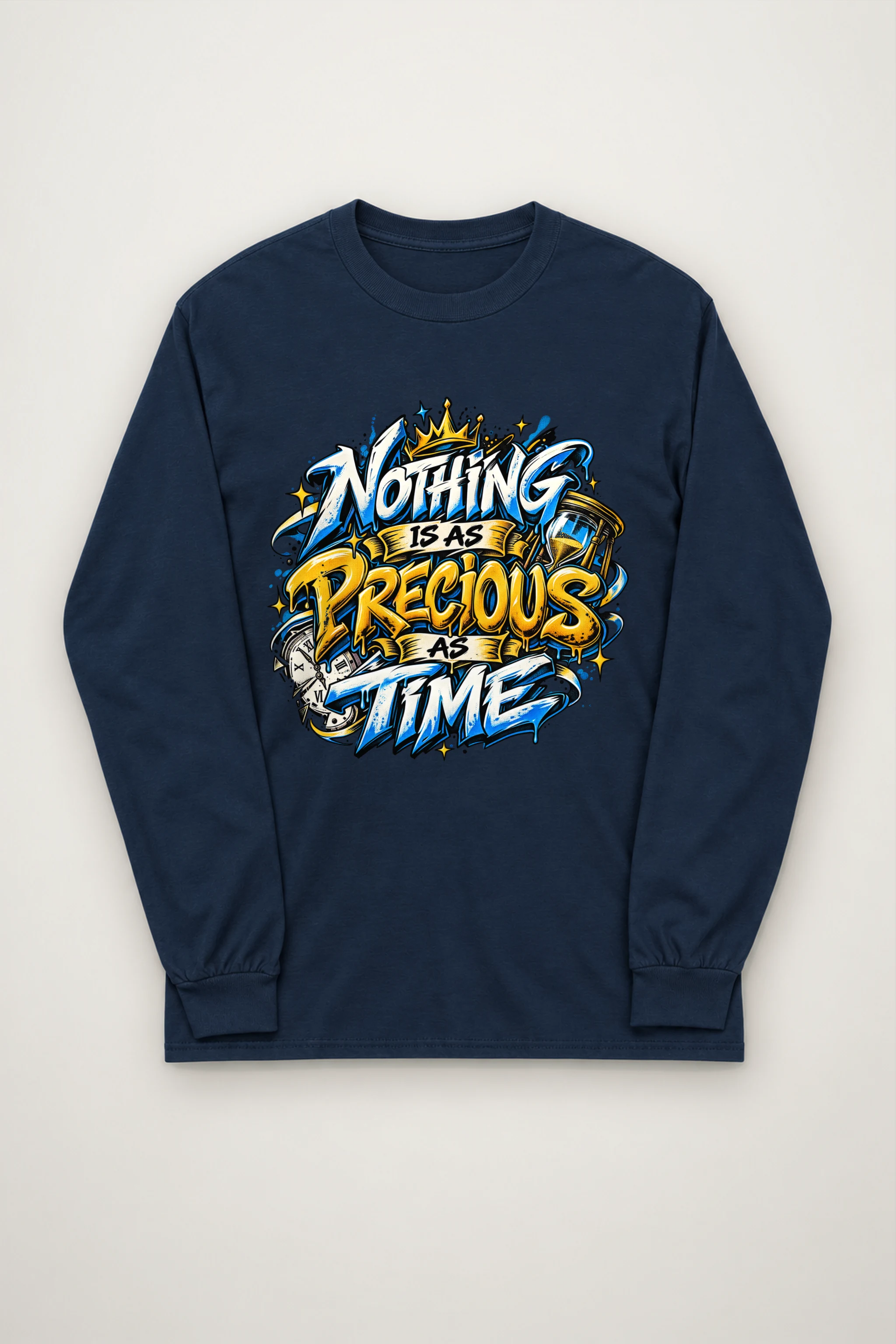 "Crowned Hourglass Graffiti" Unisex Longsleeve T-shirt