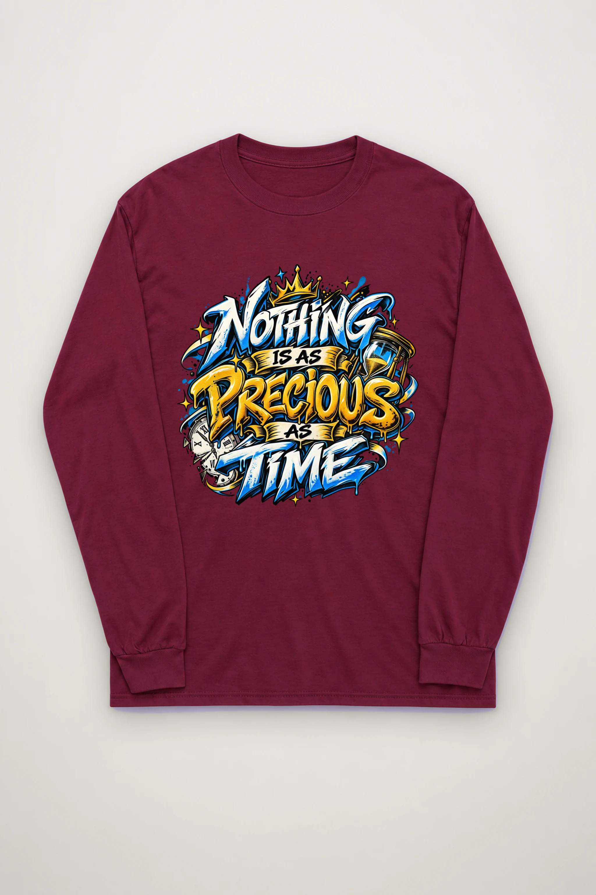 "Crowned Hourglass Graffiti" Unisex Longsleeve T-shirt