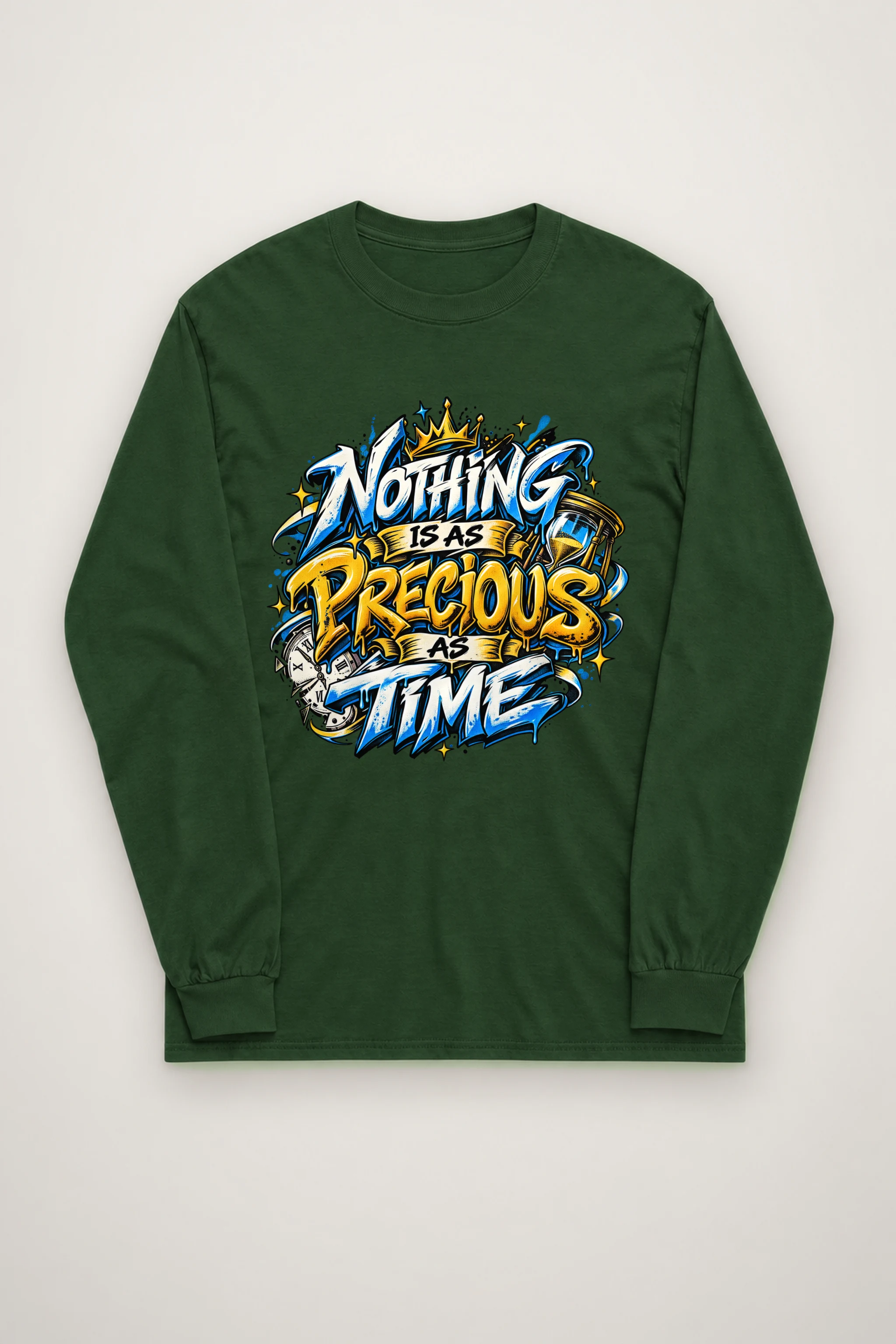 "Crowned Hourglass Graffiti" Unisex Longsleeve T-shirt