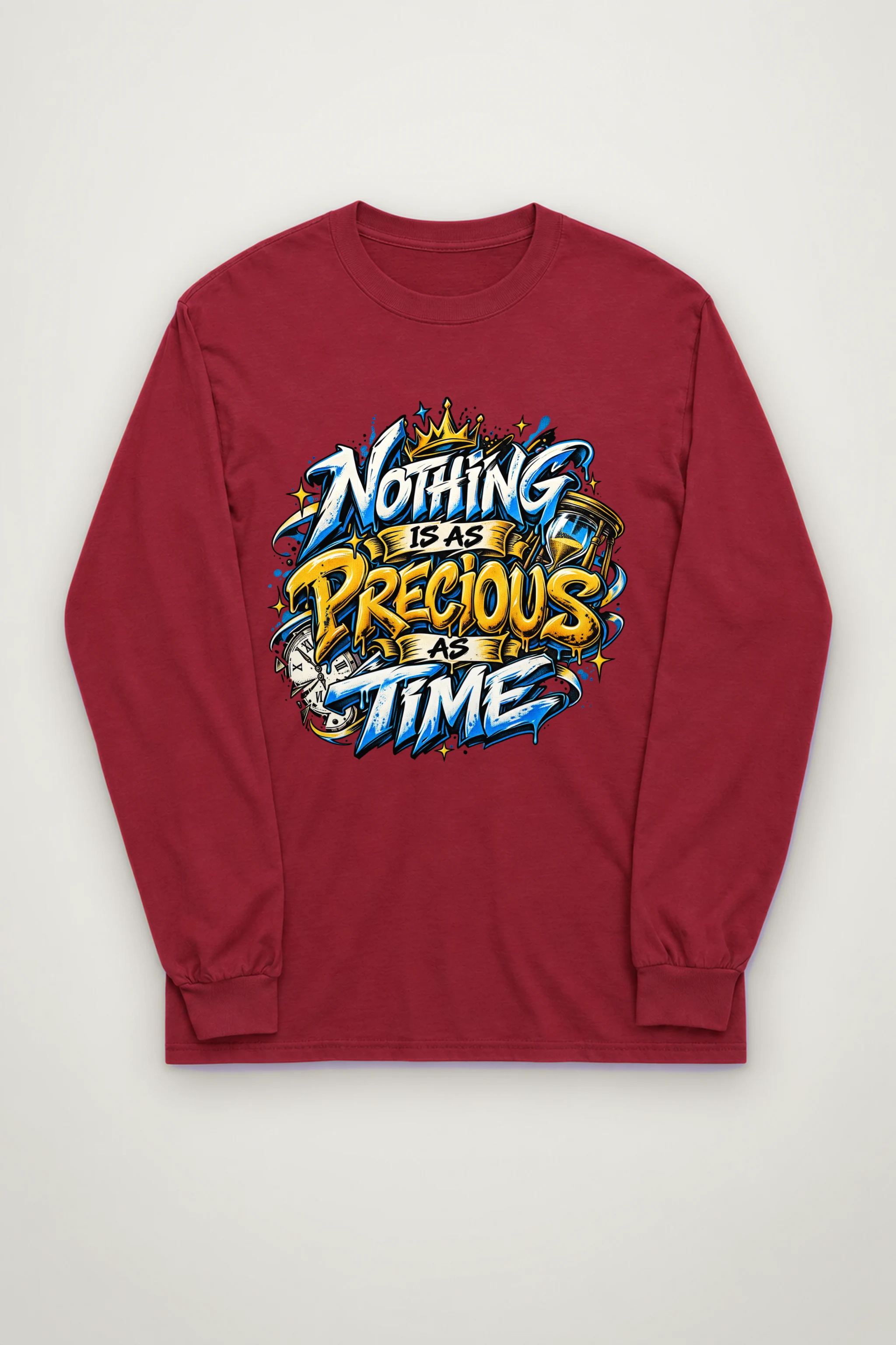"Crowned Hourglass Graffiti" Unisex Longsleeve T-shirt