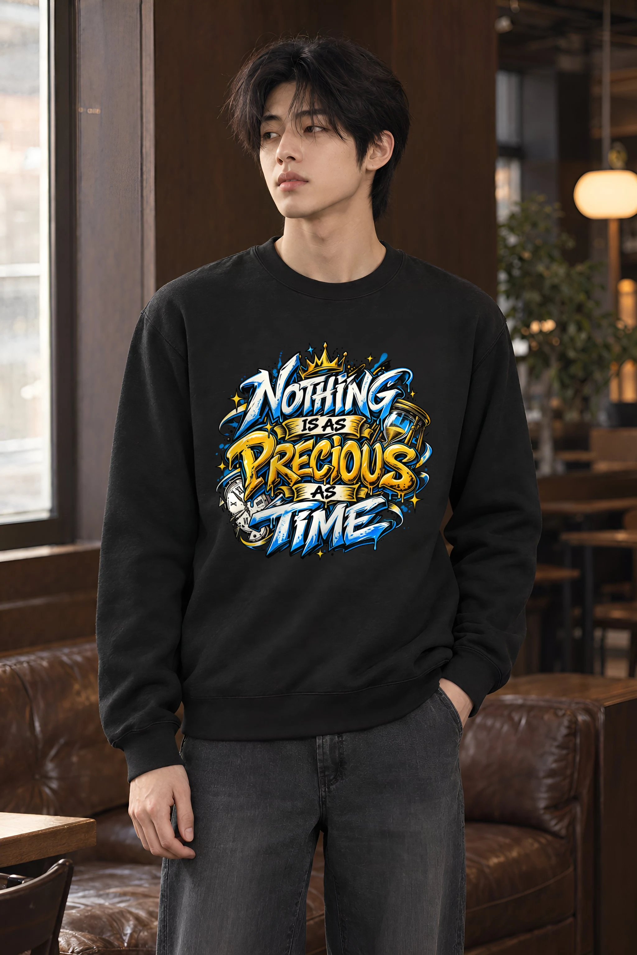 "Crown Hourgraffiti" Heavy Blend Unisex Crewneck Sweatshirt