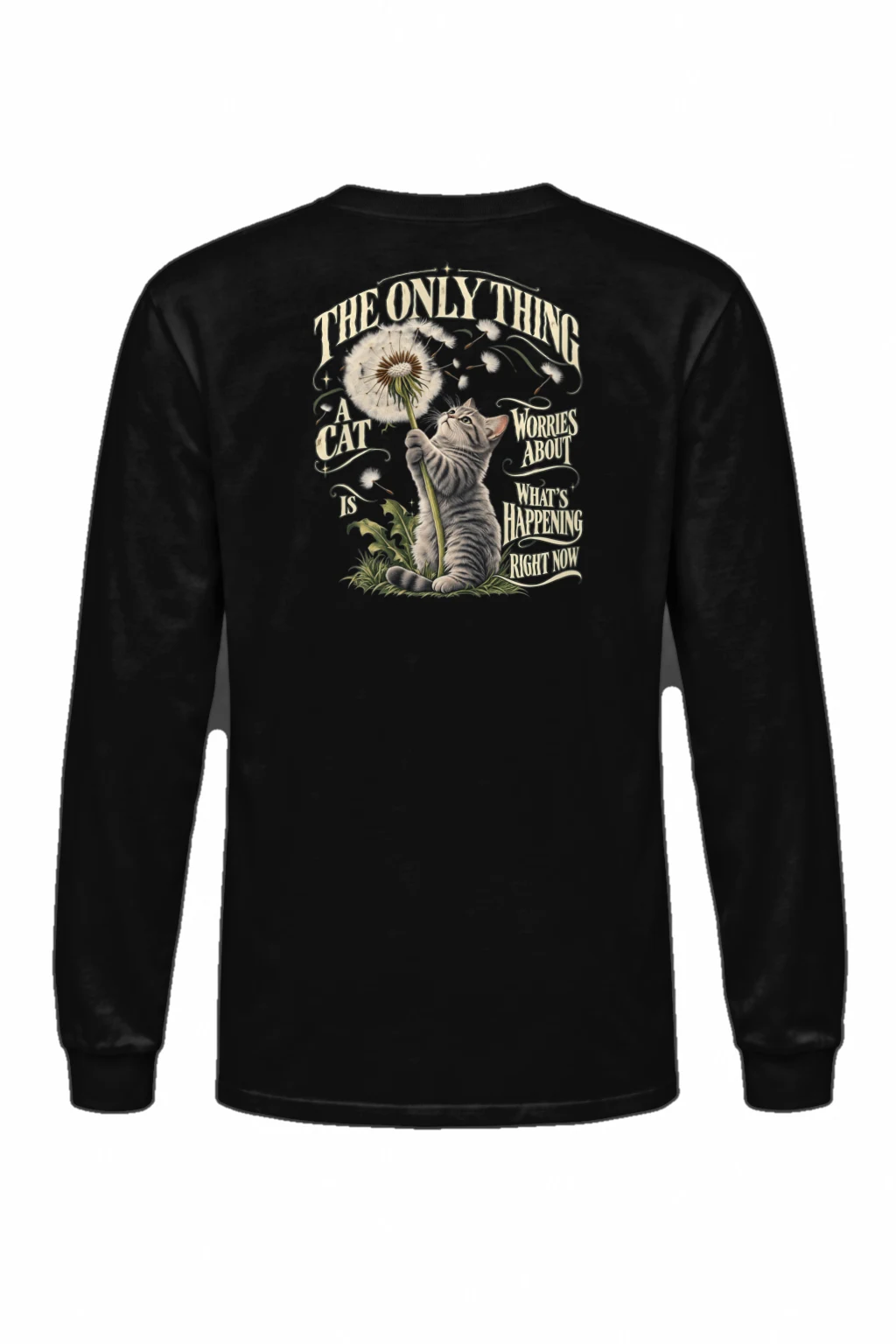 "Present Moment Cat" Unisex Longsleeve T-shirt | Gildan 2400