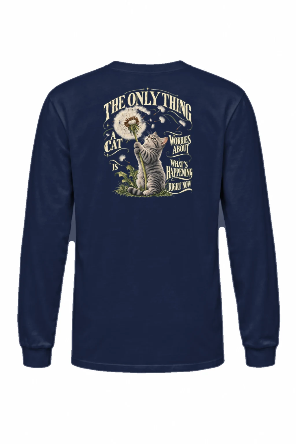 "Present Moment Cat" Unisex Longsleeve T-shirt | Gildan 2400