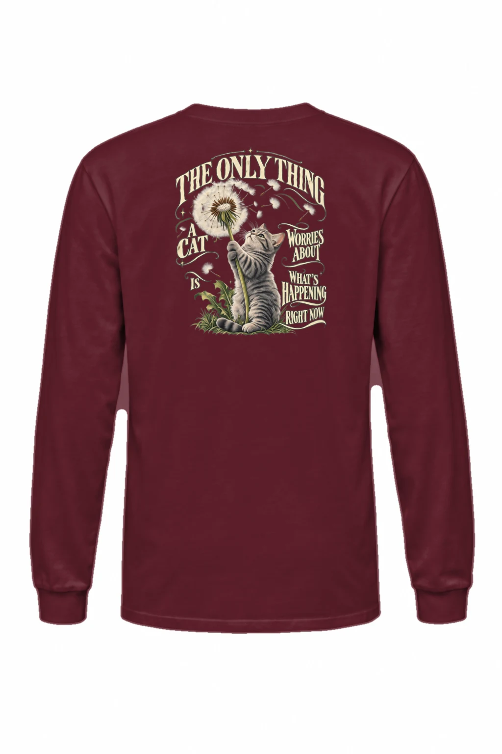 "Present Moment Cat" Unisex Longsleeve T-shirt | Gildan 2400