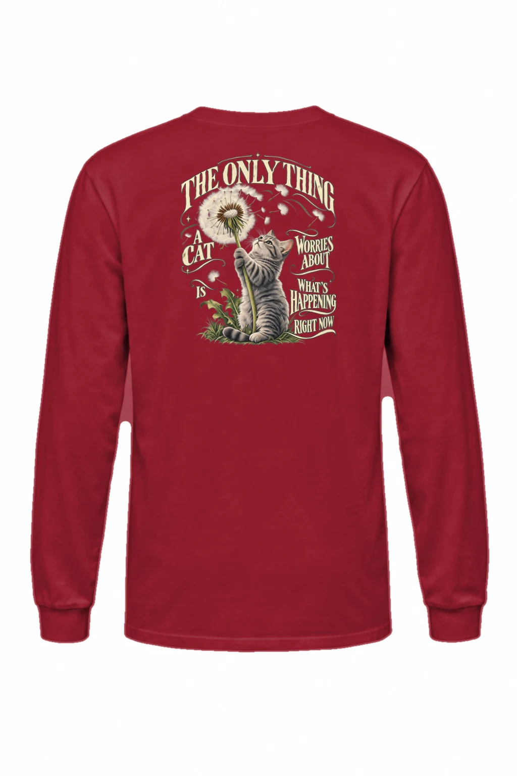 "Present Moment Cat" Unisex Longsleeve T-shirt | Gildan 2400