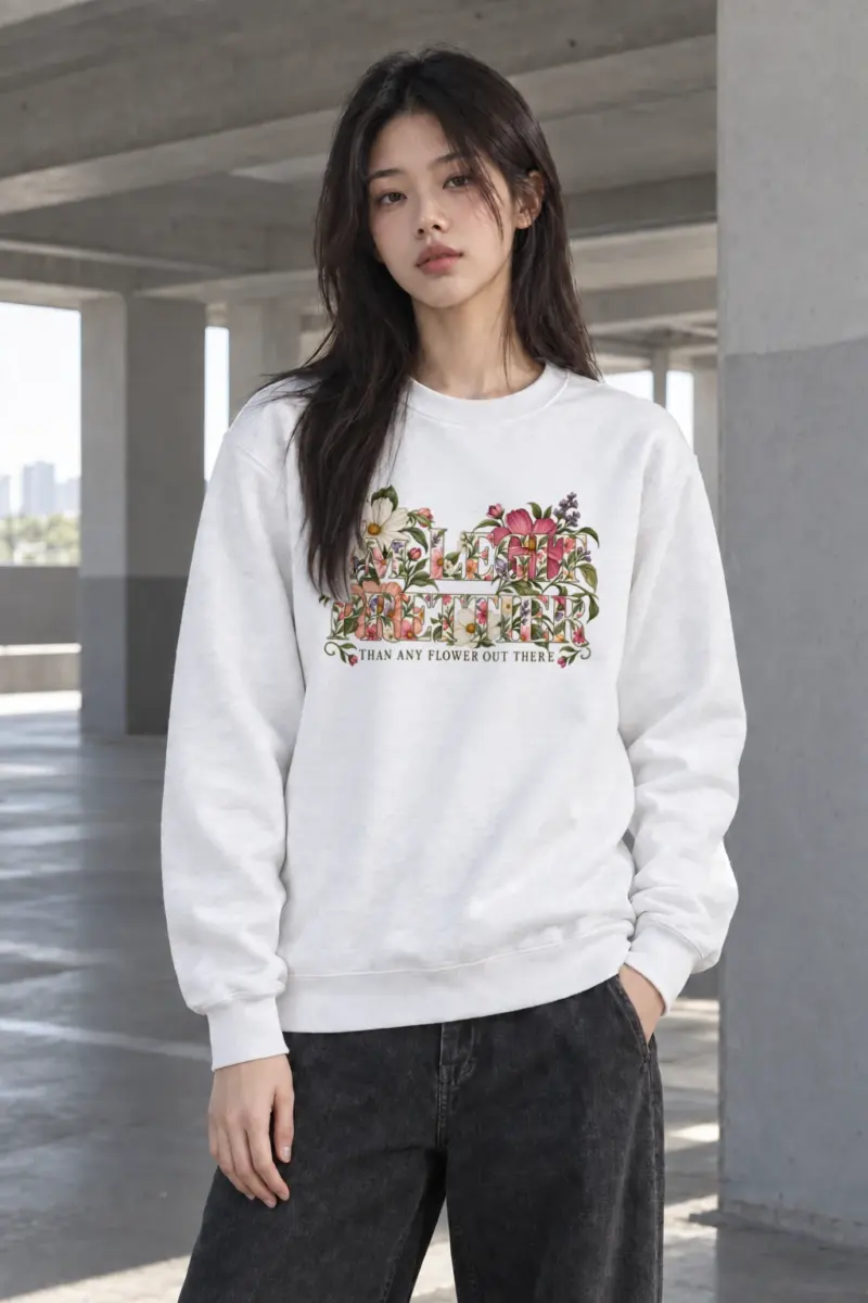 "Prettier Than Any Flower" Heavy Blend Unisex Crewneck Sweatshirt | Gildan 18000