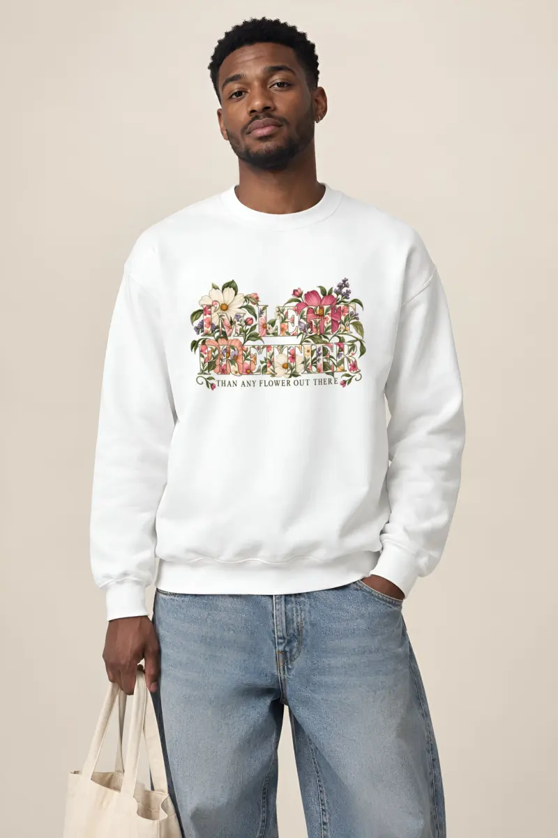 "Prettier Than Any Flower" Heavy Blend Unisex Crewneck Sweatshirt