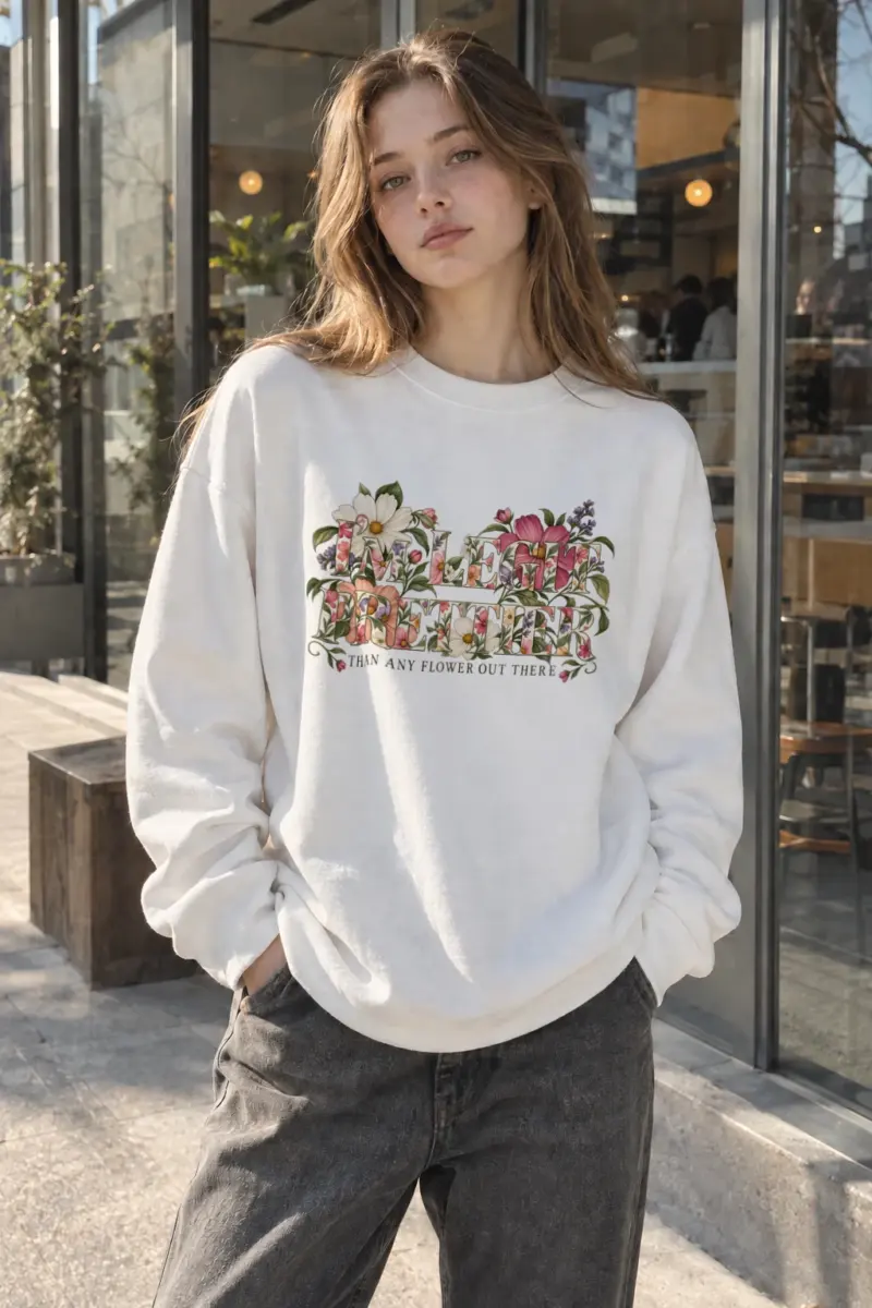 "Prettier Than Any Flower" Heavy Blend Unisex Crewneck Sweatshirt