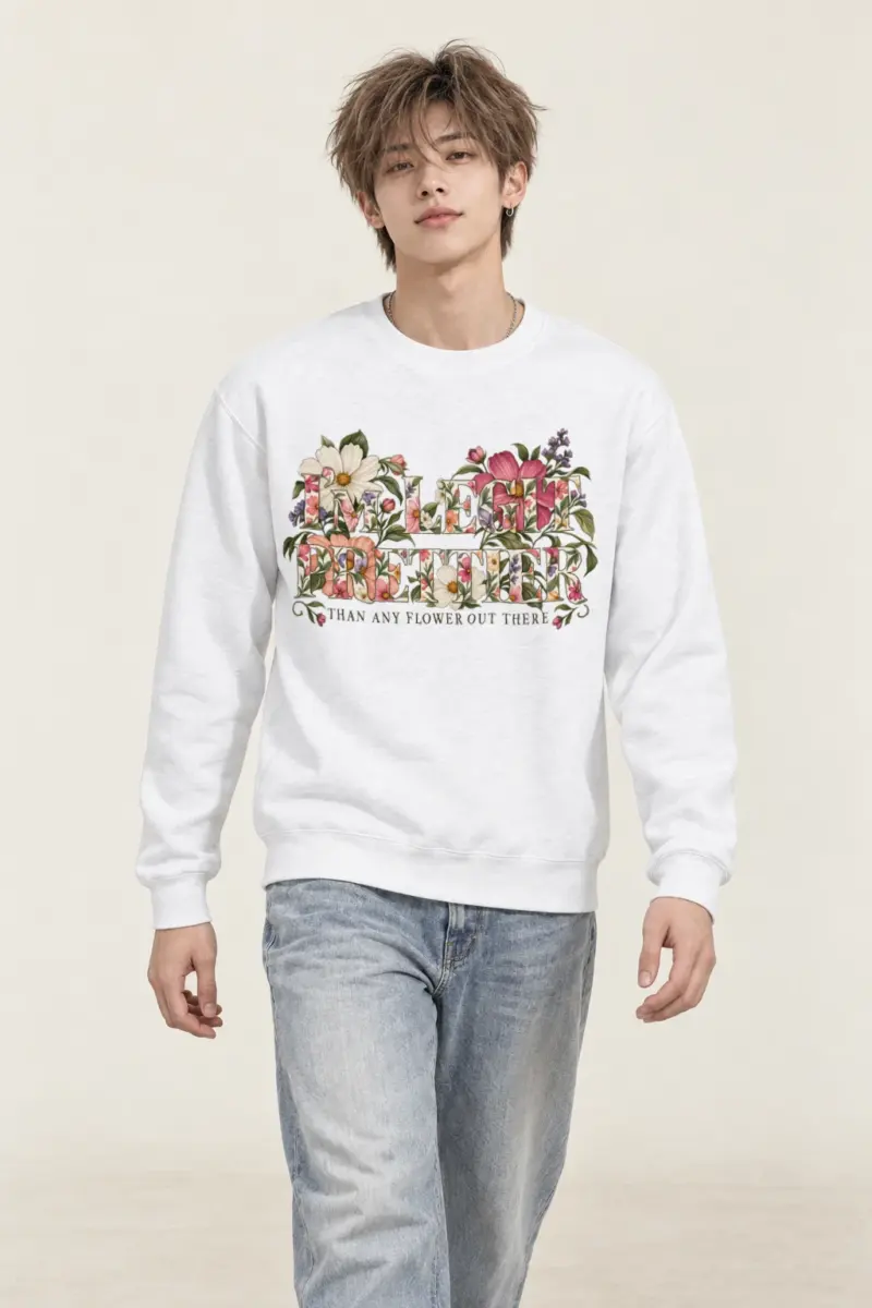 "Prettier Than Any Flower" Heavy Blend Unisex Crewneck Sweatshirt