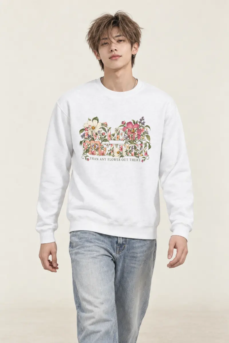 "Prettier Than Any Flower" Heavy Blend Unisex Crewneck Sweatshirt