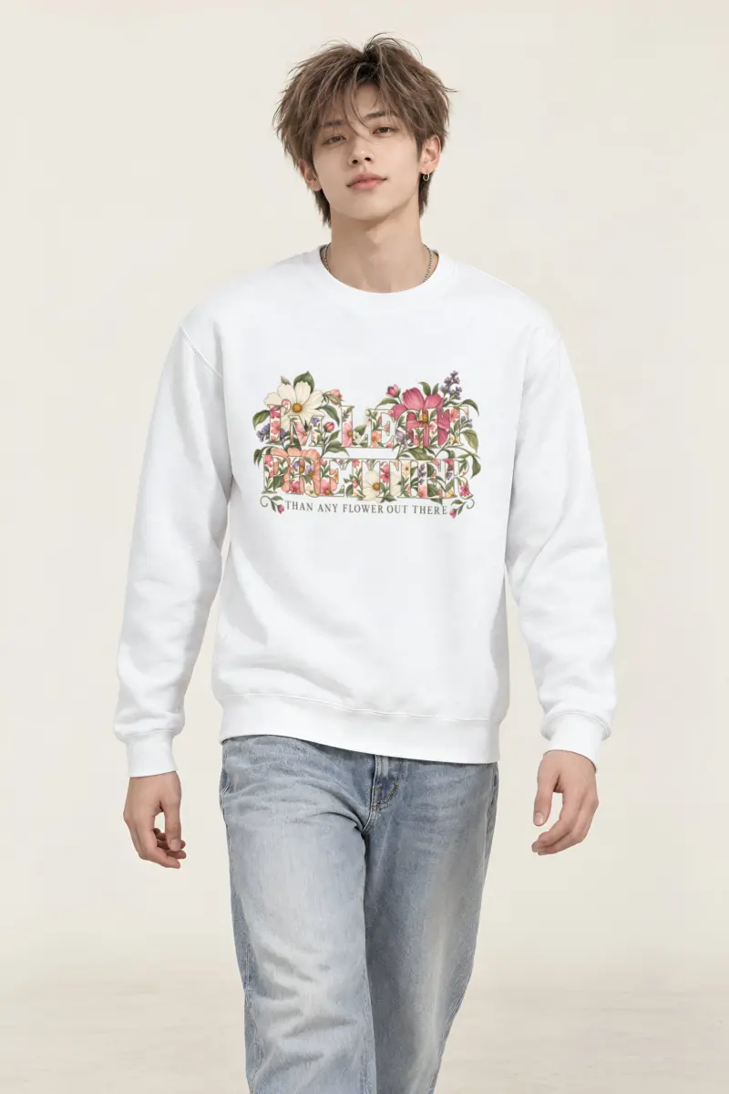 "Prettier Than Any Flower" Heavy Blend Unisex Crewneck Sweatshirt