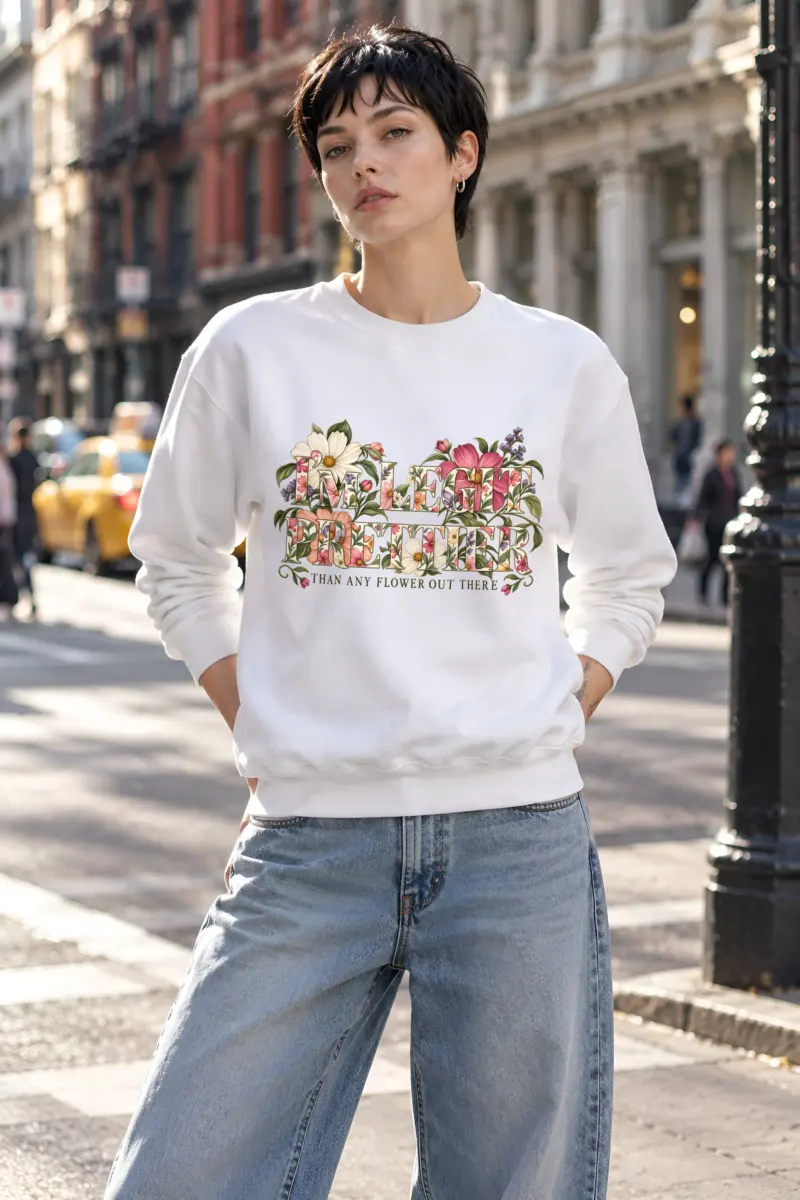"Prettier Than Any Flower" Heavy Blend Unisex Crewneck Sweatshirt