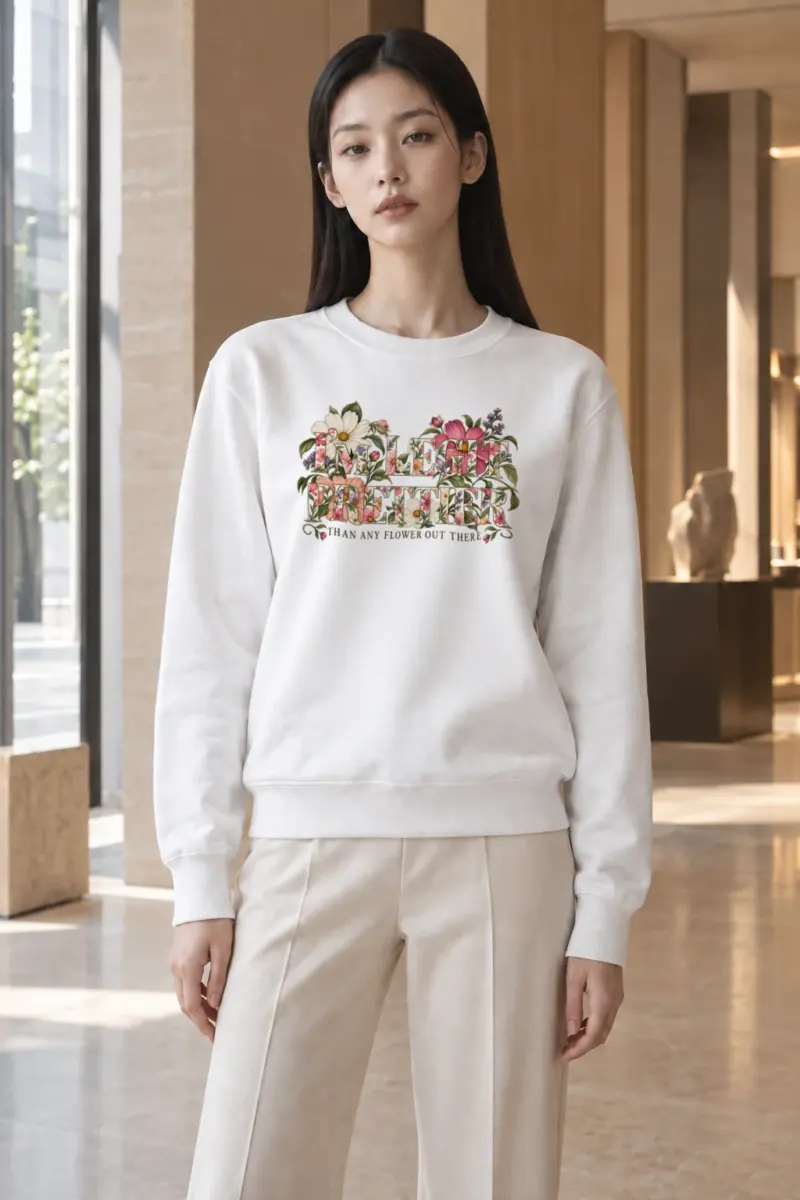 "Prettier Than Any Flower" Heavy Blend Unisex Crewneck Sweatshirt | Gildan 18000