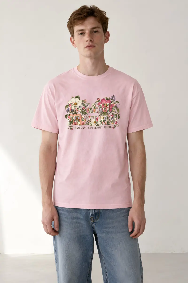 "Prettier Than Any Flower" Heavyweight Unisex Crewneck T-shirt