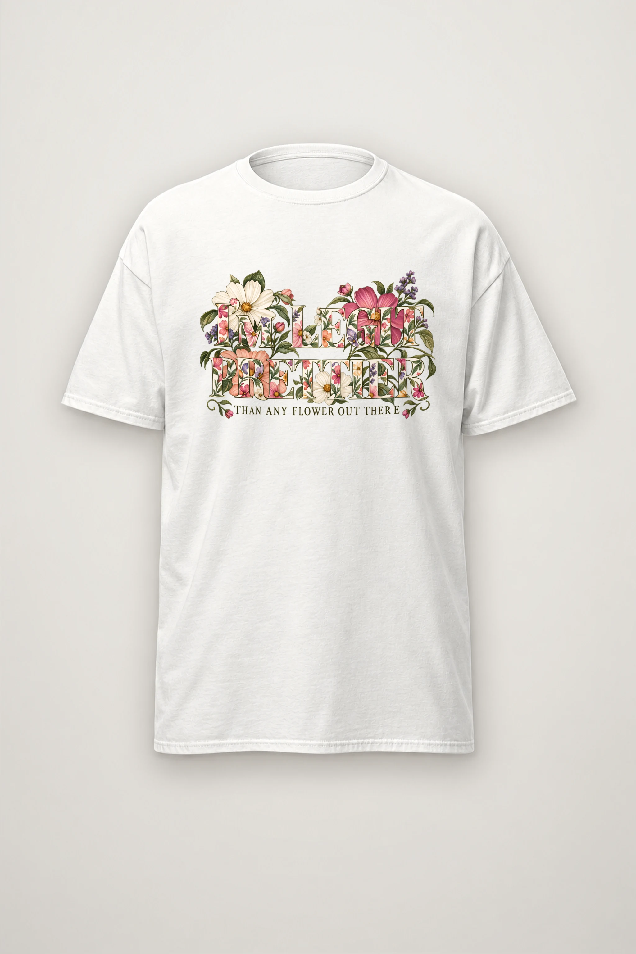 "Prettier Than Any Flower" Heavyweight Unisex Crewneck T-shirt
