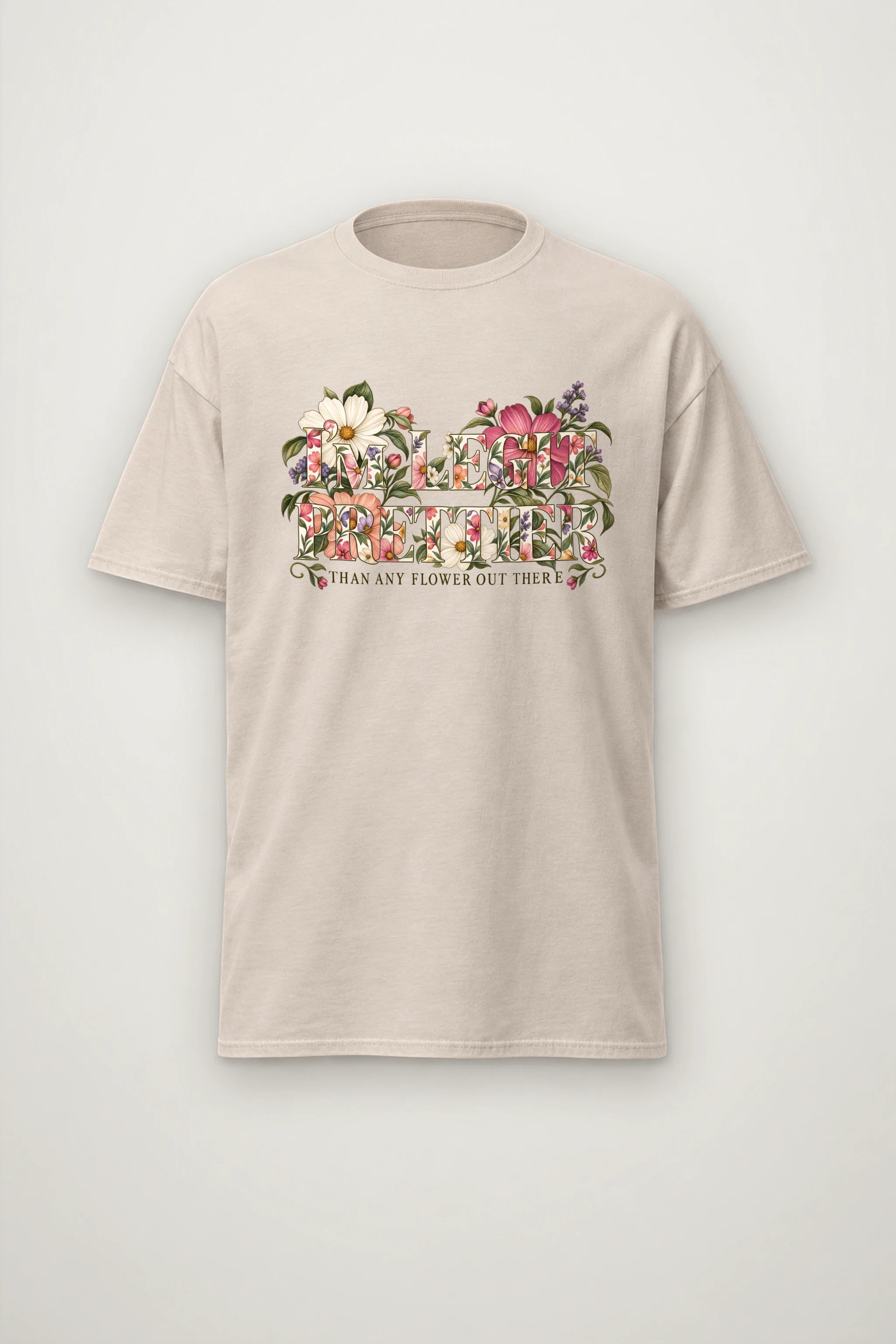 "Prettier Than Any Flower" Heavyweight Unisex Crewneck T-shirt